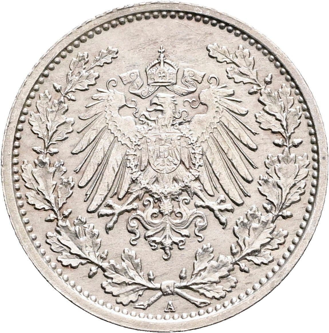 1/2 Mark 1918 A – Rückseite