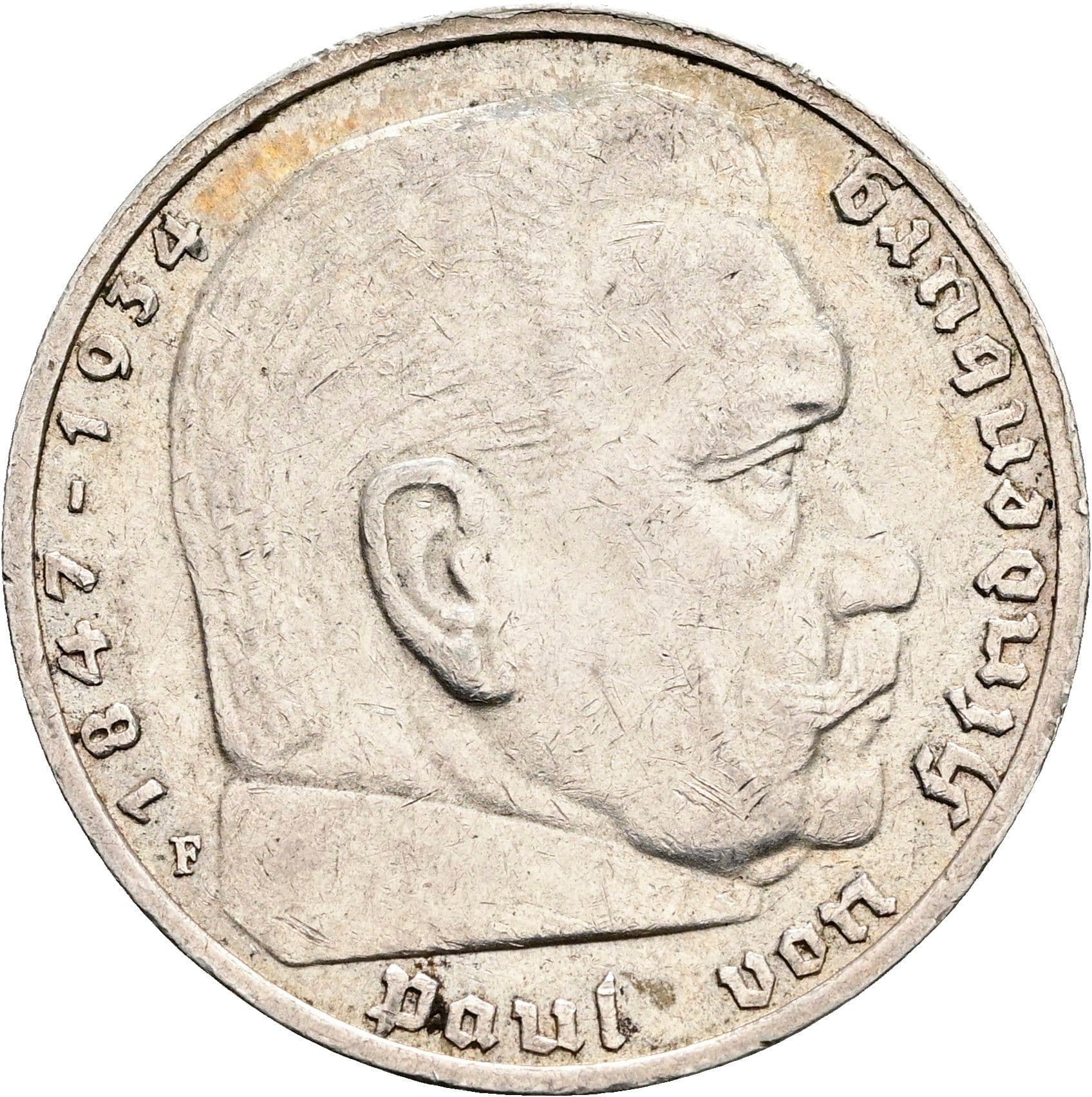 5 Reichsmark 1936 F – Vorderseite