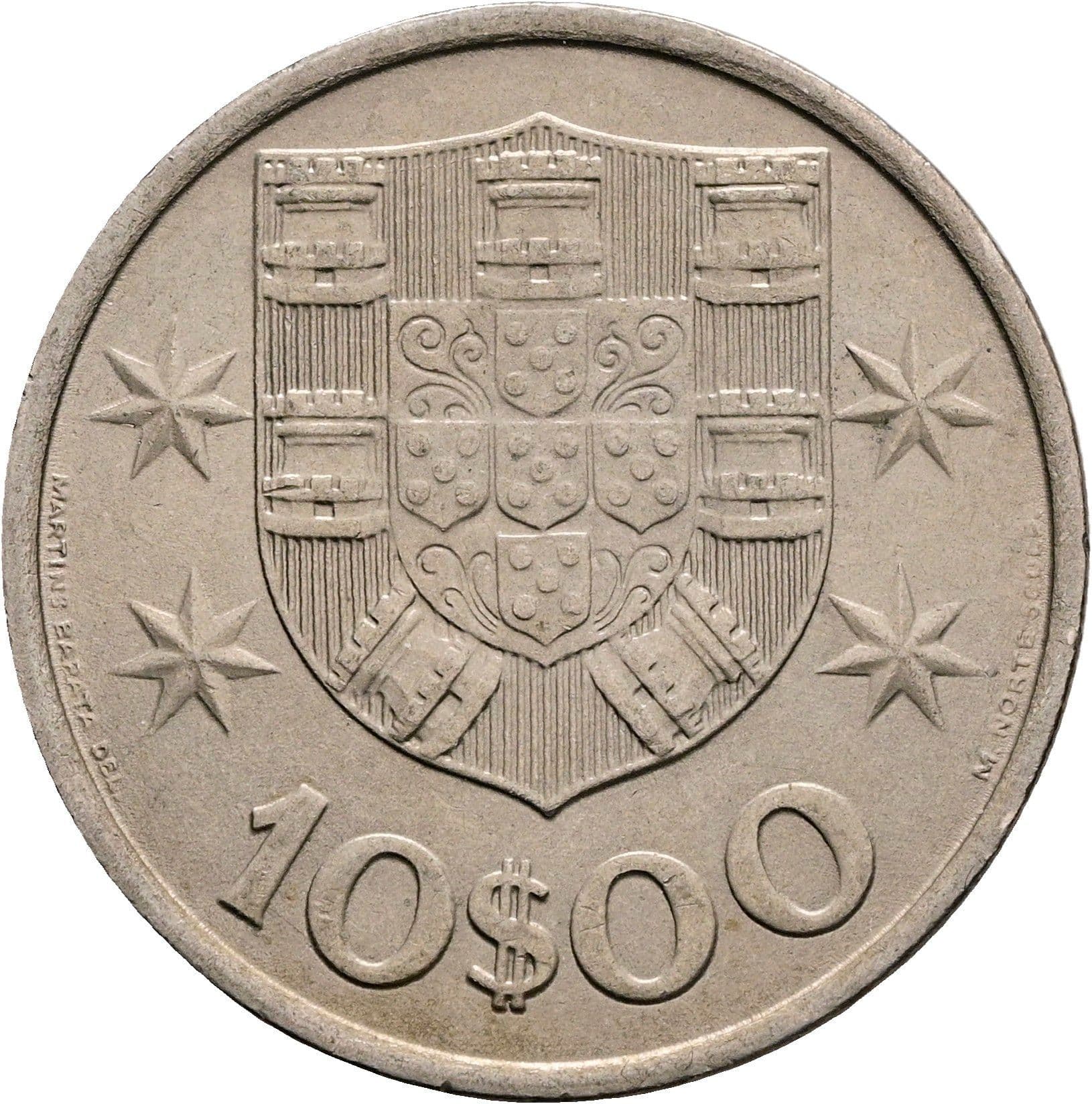 10 Escudos 1973 – Rückseite
