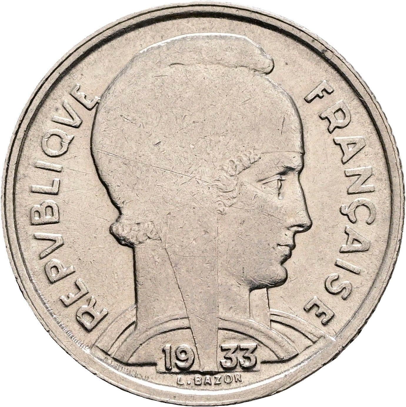 5 Francs 1933 – Rückseite