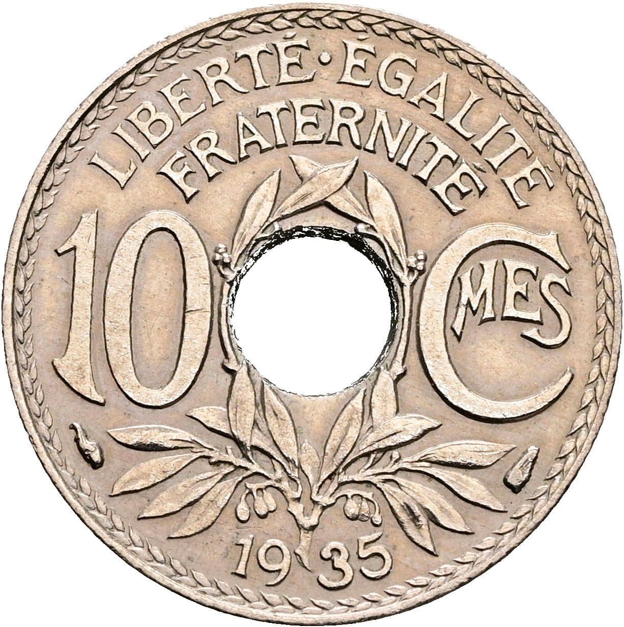 10 Centimes 1935 – Vorderseite
