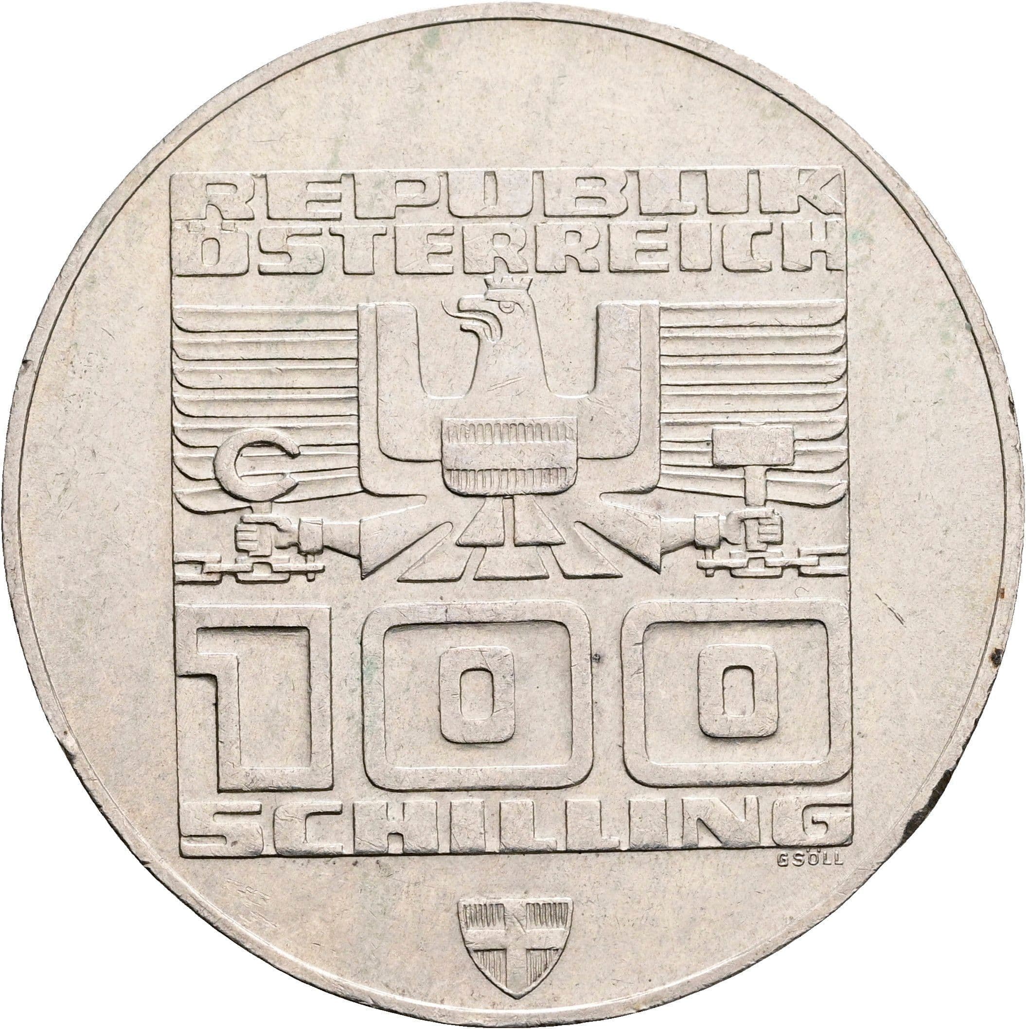 100 Schilling 1975 – Rückseite