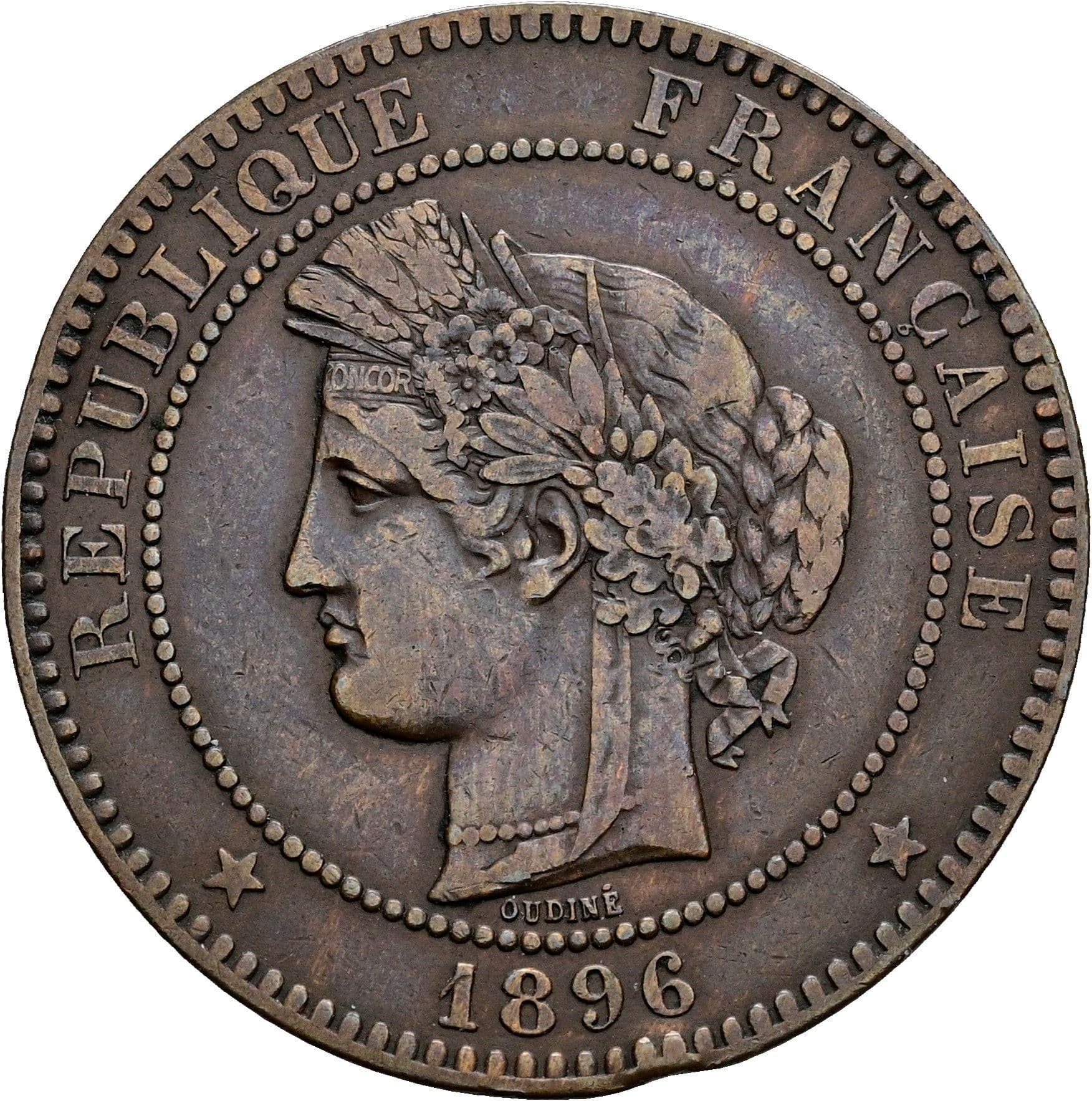 10 Centimes 1896 A – Vorderseite