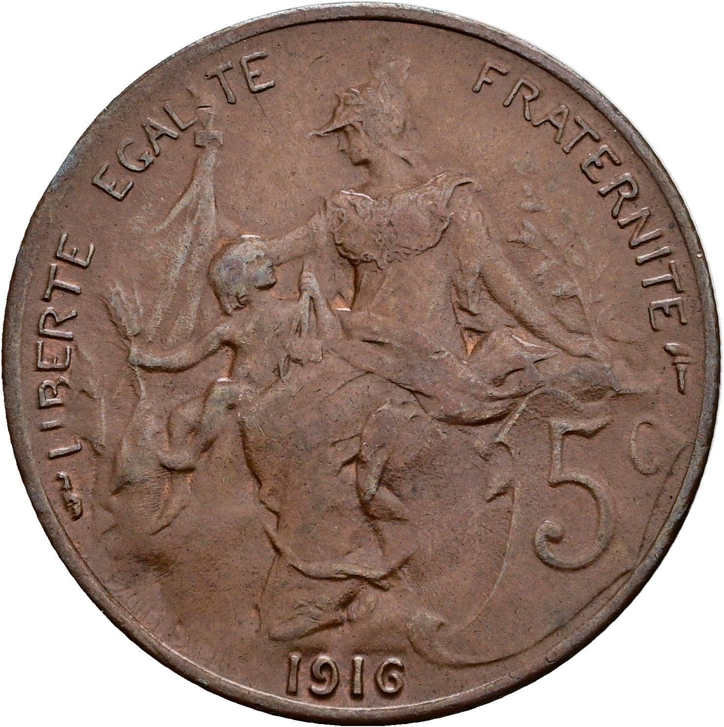 5 Centimes 1916 – Rückseite