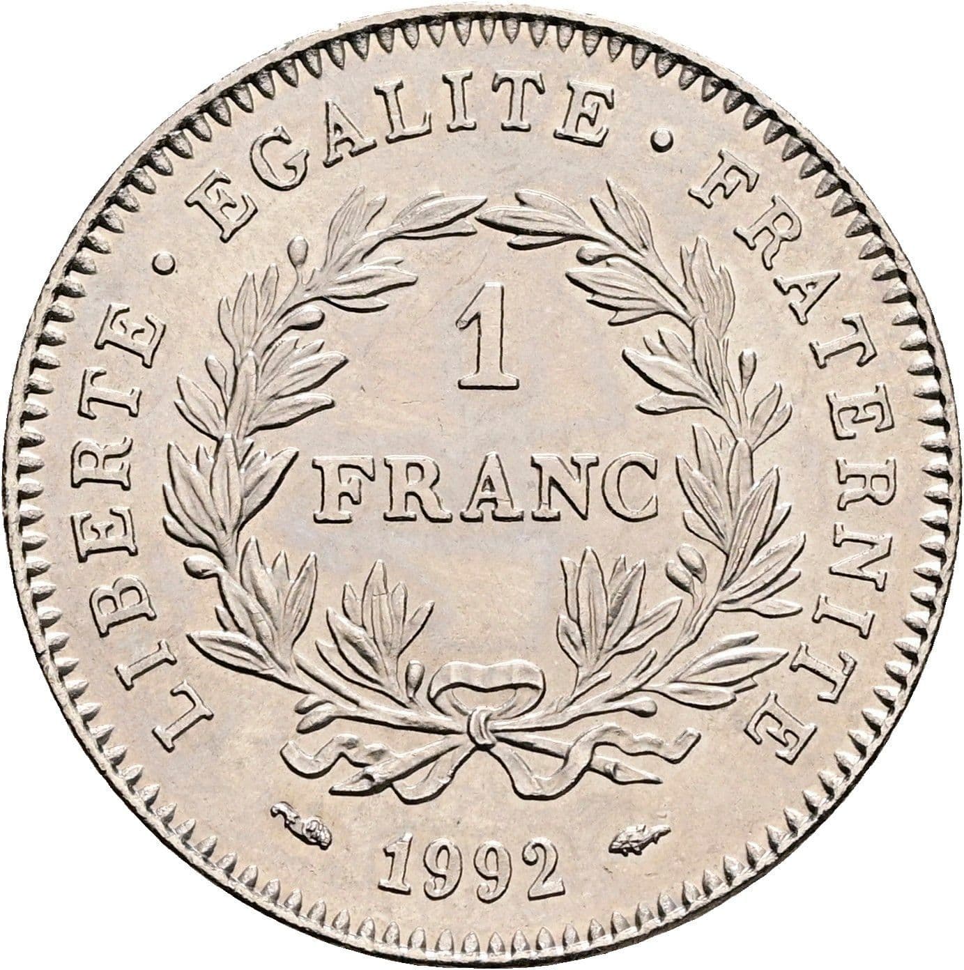 1 Franc 1992 – Rückseite