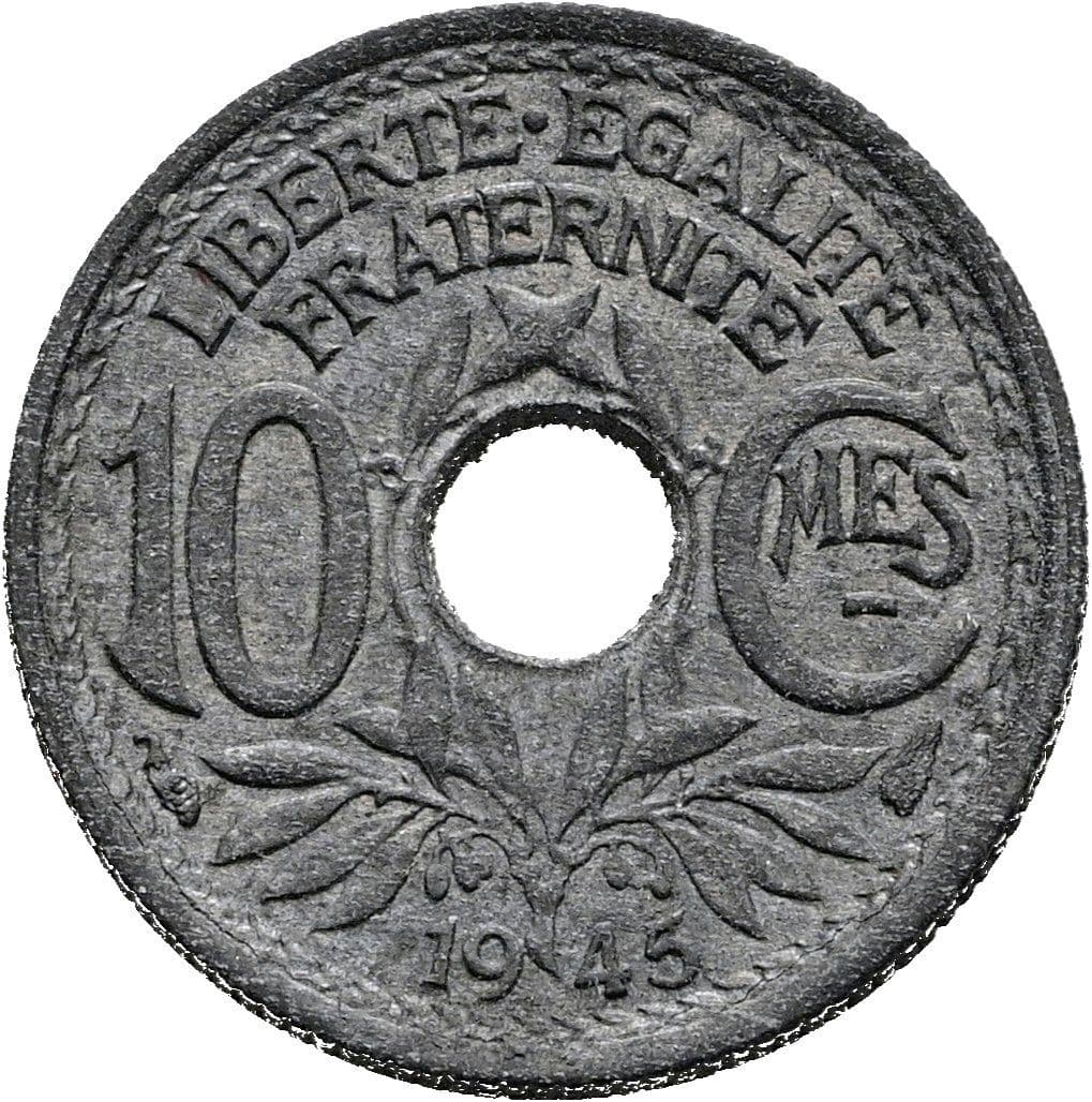 10 Centimes 1945 – Vorderseite