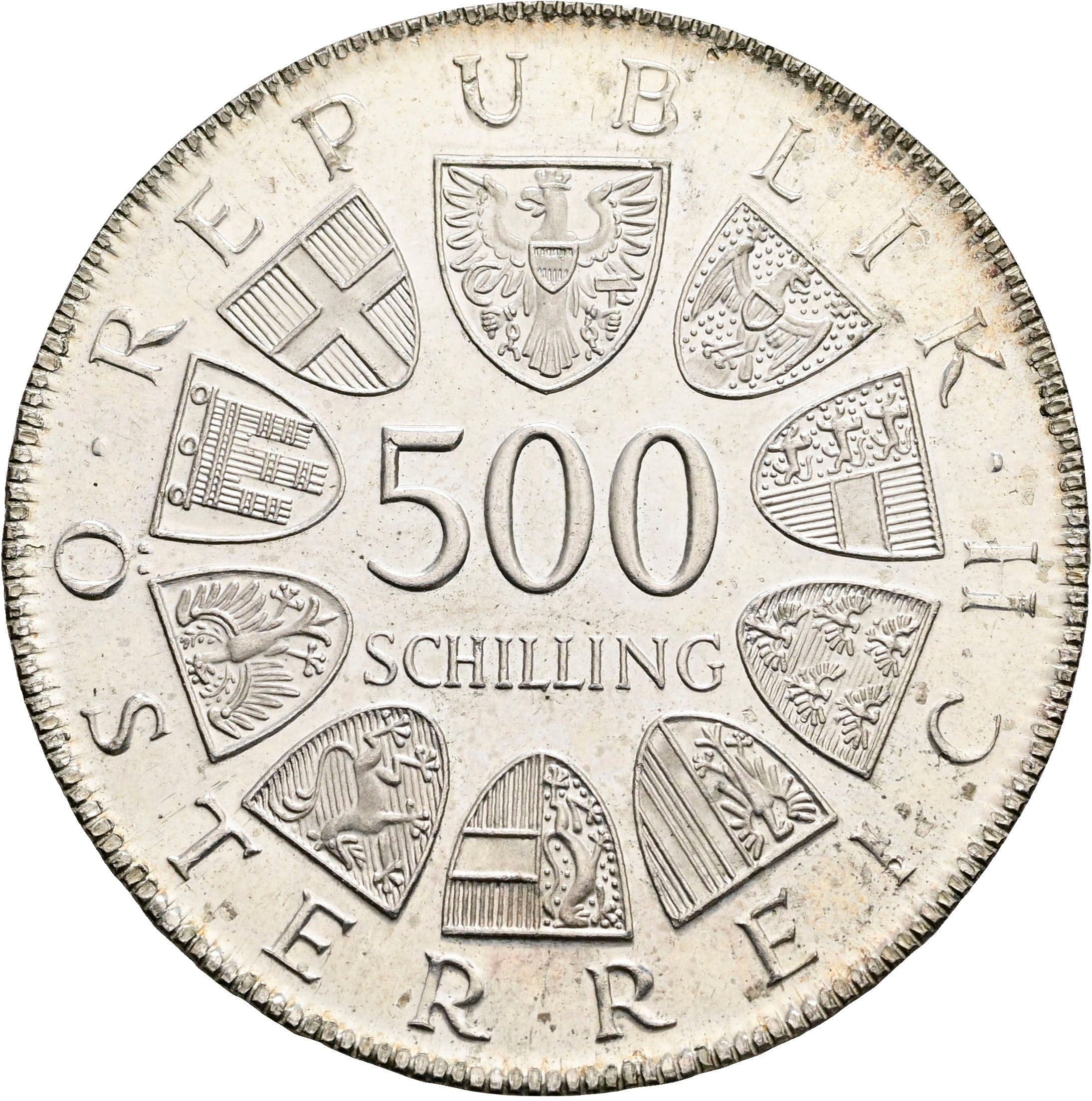 500 Schilling 1980 – Rückseite