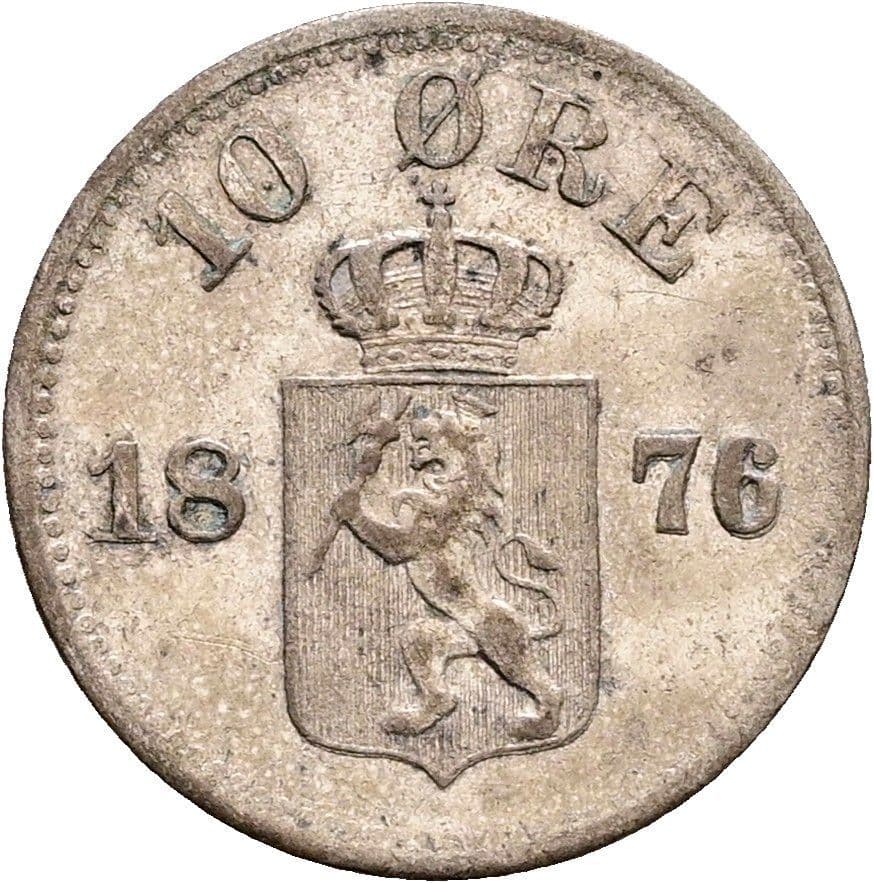 10 Öre Oscar II. 1872-1905 1876 – Rückseite