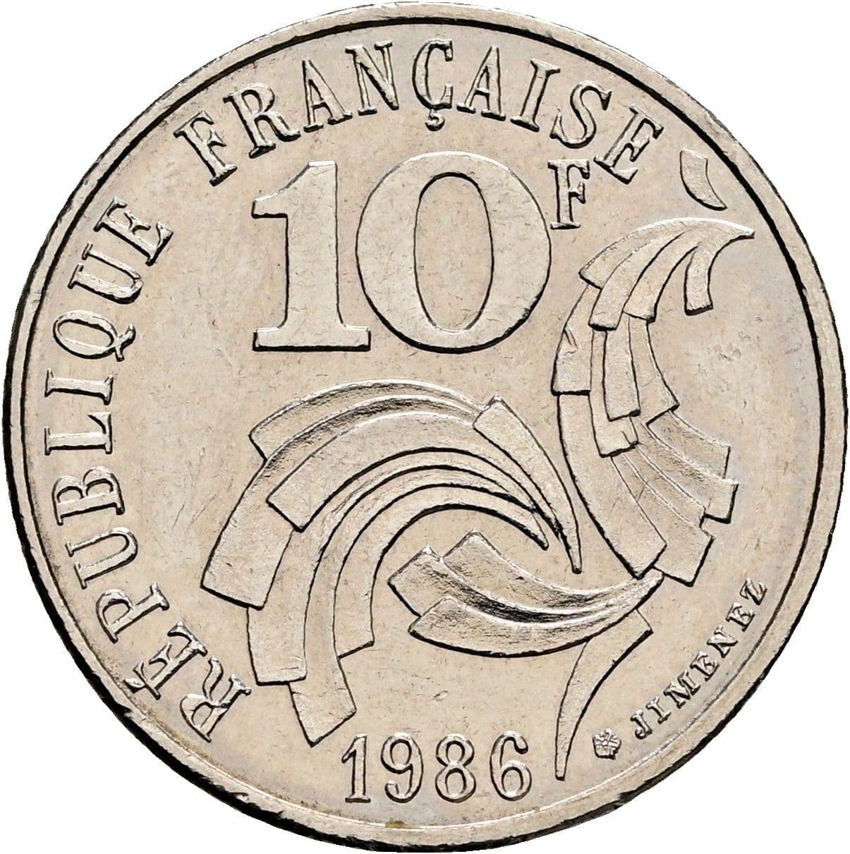 10 Francs 1986 – Rückseite