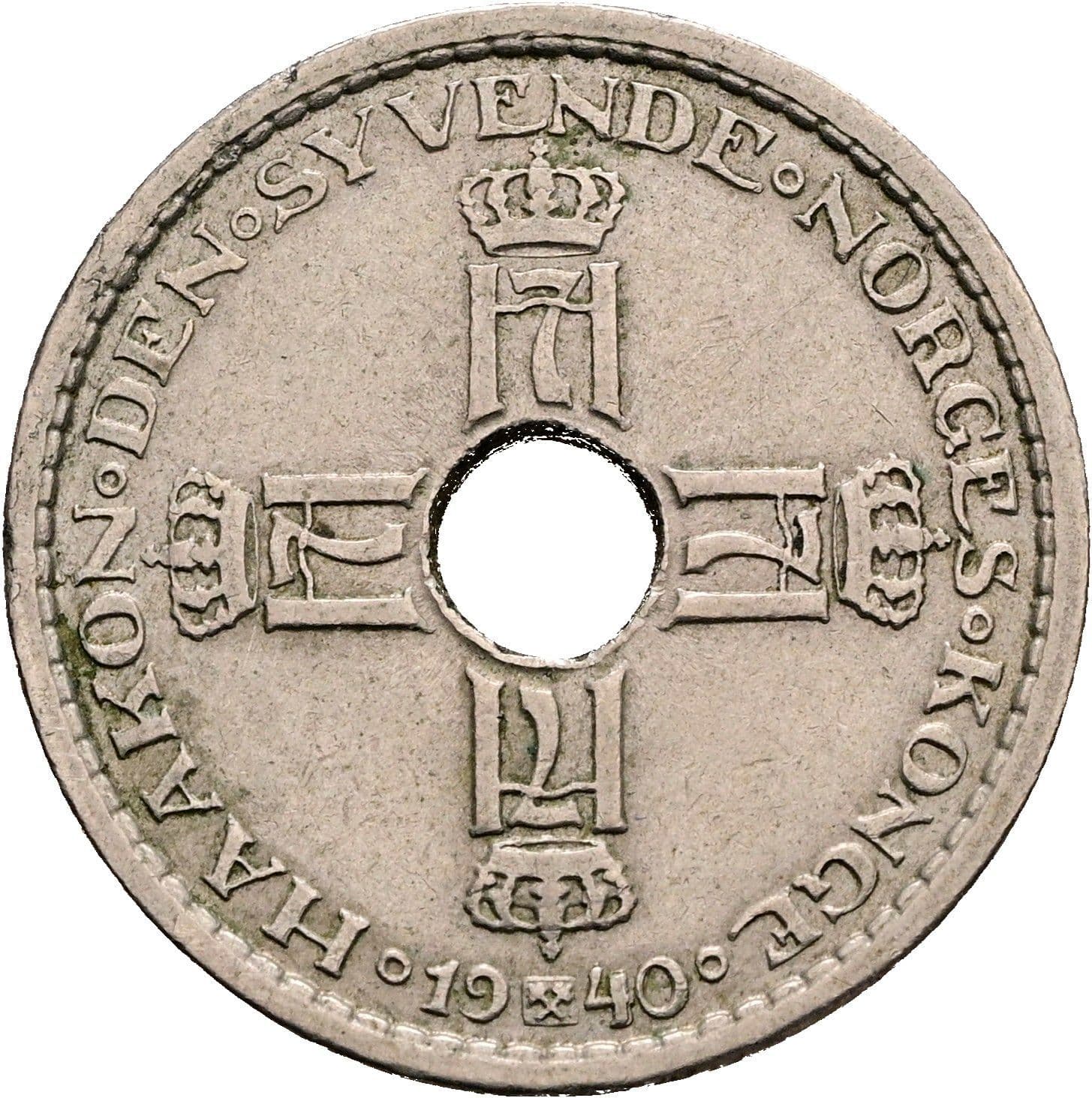 1 Krone Haakon VII. 1905-1957 1940 – Vorderseite
