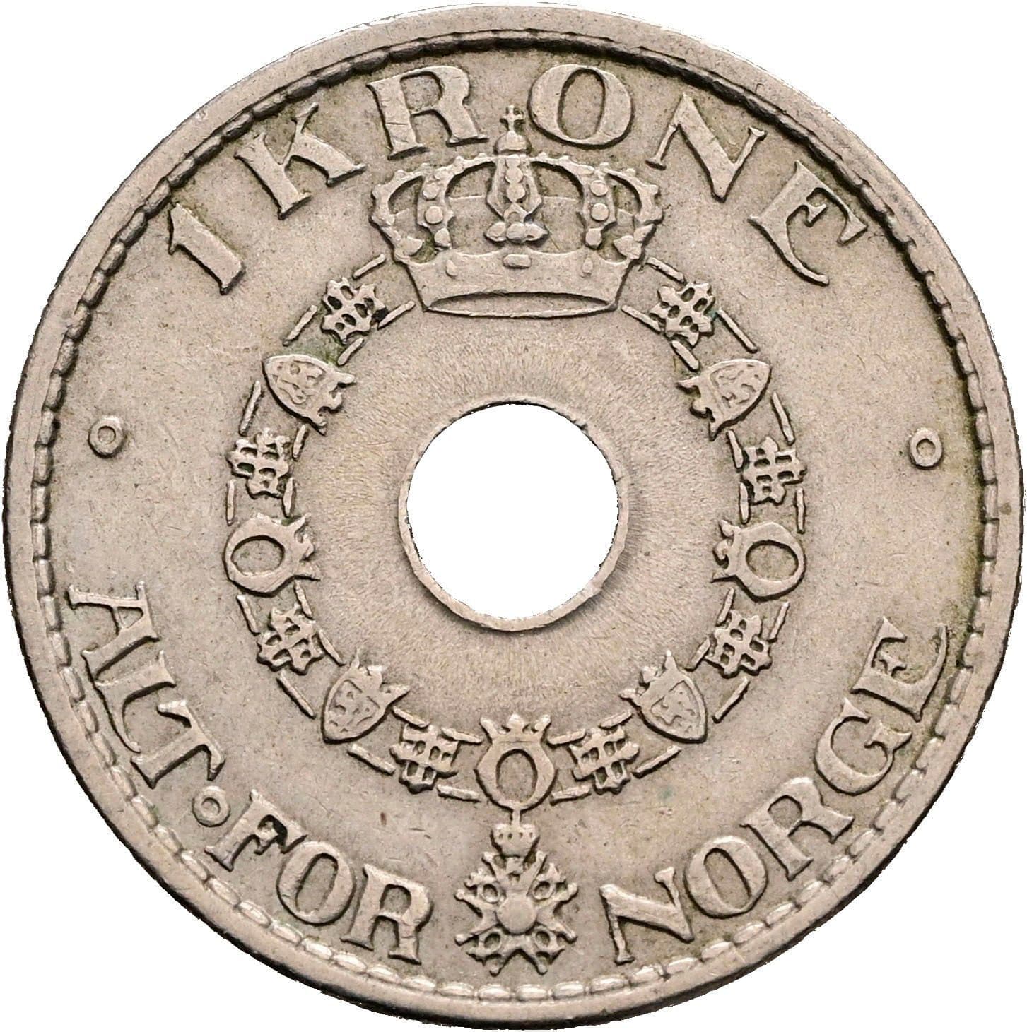 1 Krone Haakon VII. 1905-1957 1940 – Rückseite