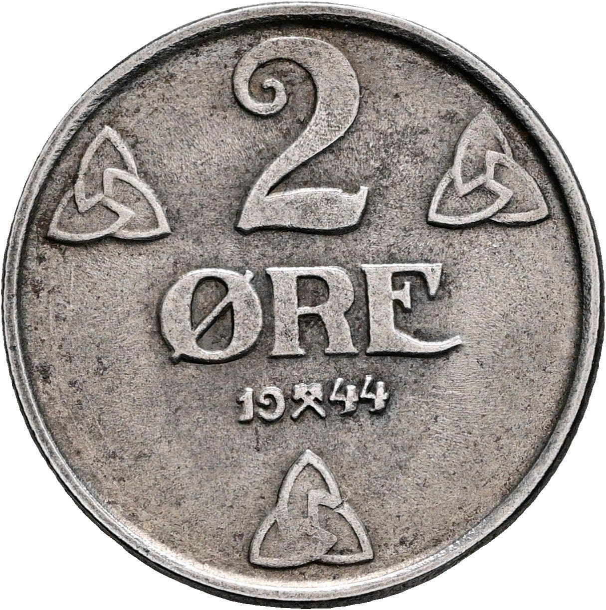 2 Öre Haakon VII. 1905-1957 1944 – Vorderseite