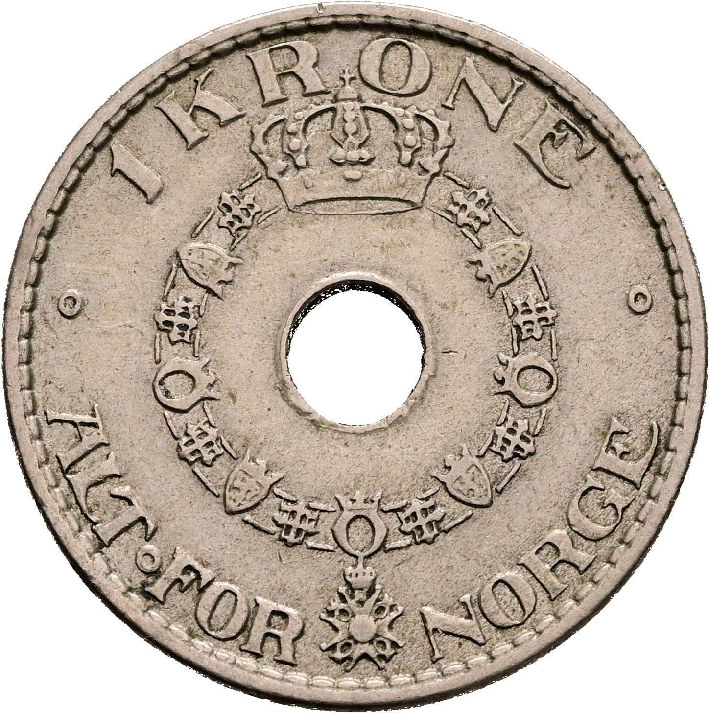 1 Krone Haakon VII. 1905-1957 1936 – Rückseite