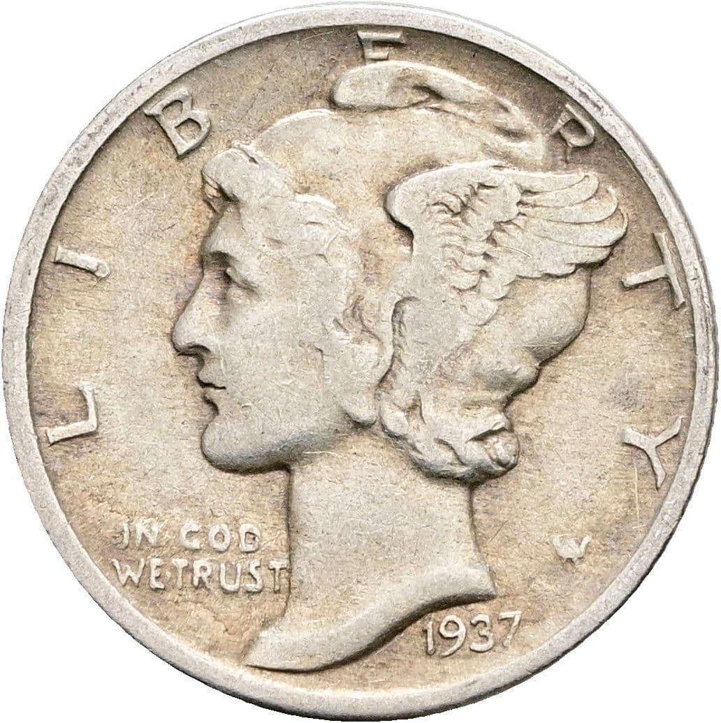 1 Dime 1937 – Vorderseite