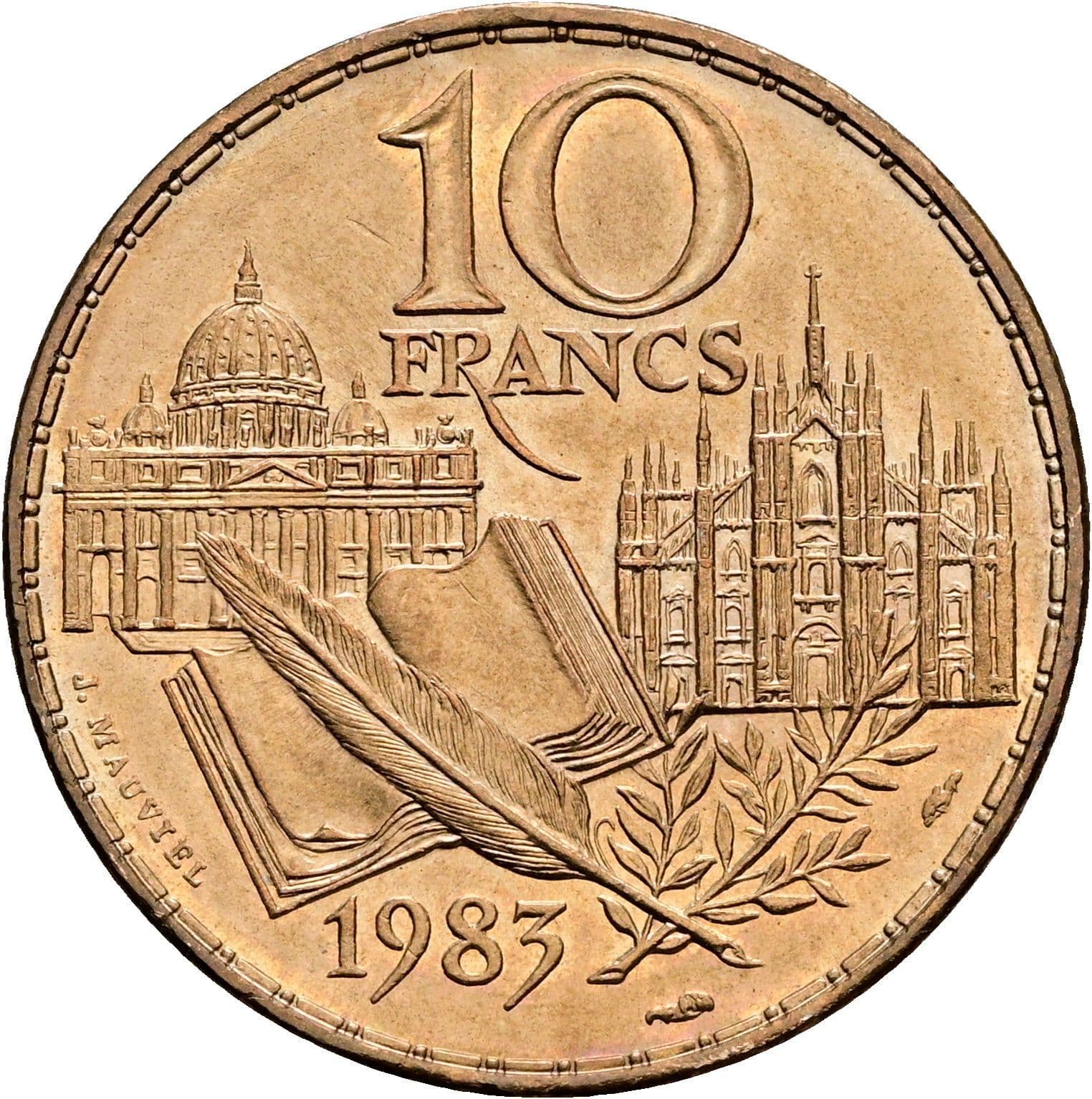 10 Francs 1983 – Rückseite