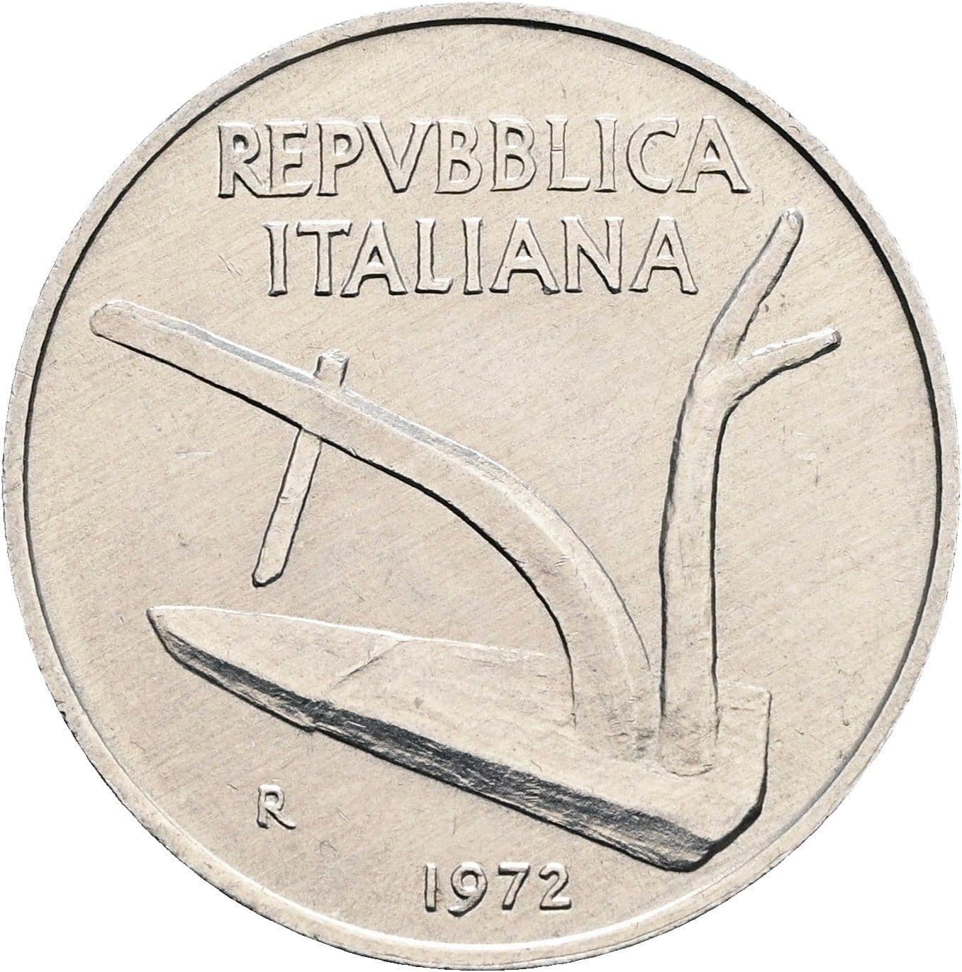 10 Lire 1972 – Rückseite