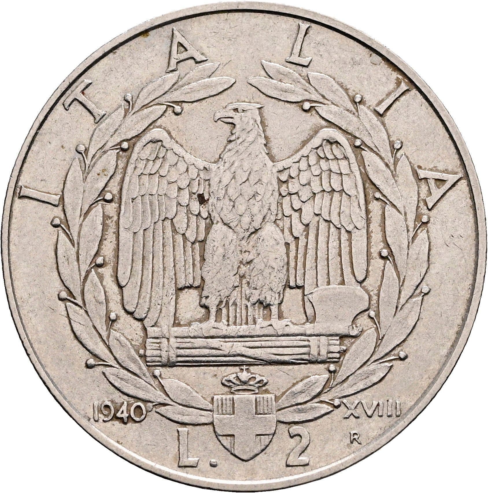 2 Lire Vittorio Emanuele III. 1900-1946 1940 – Rückseite