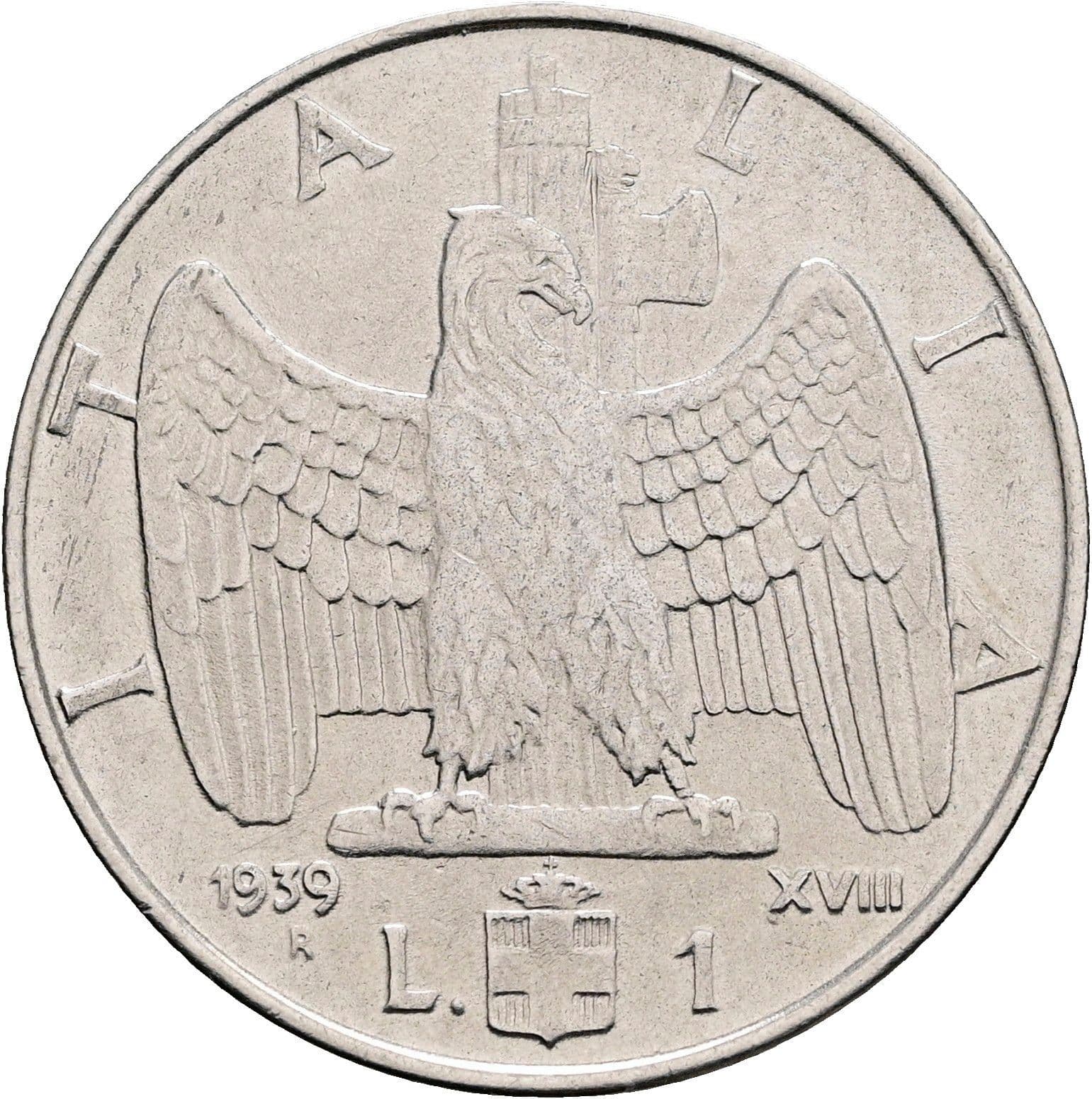 1 Lira Vittorio Emanuele III. 1900-1946 1939 – Rückseite