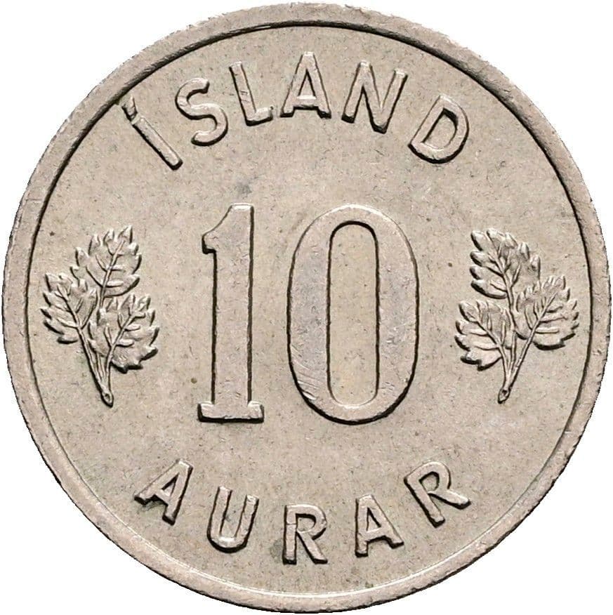 10 Aurar 1965 – Vorderseite