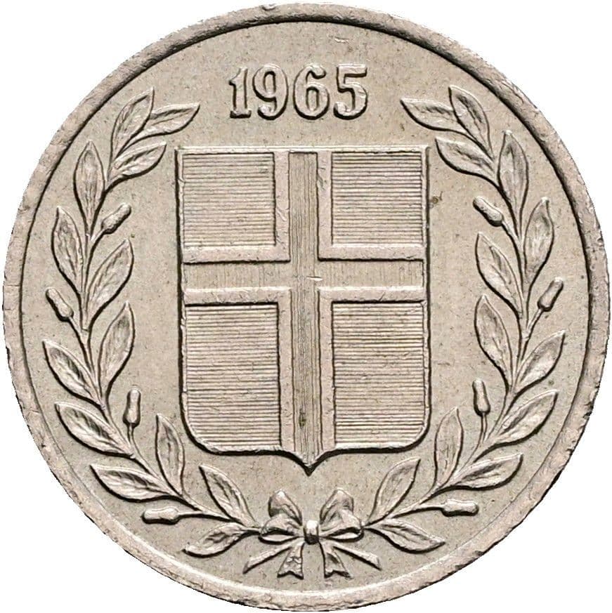 10 Aurar 1965 – Rückseite