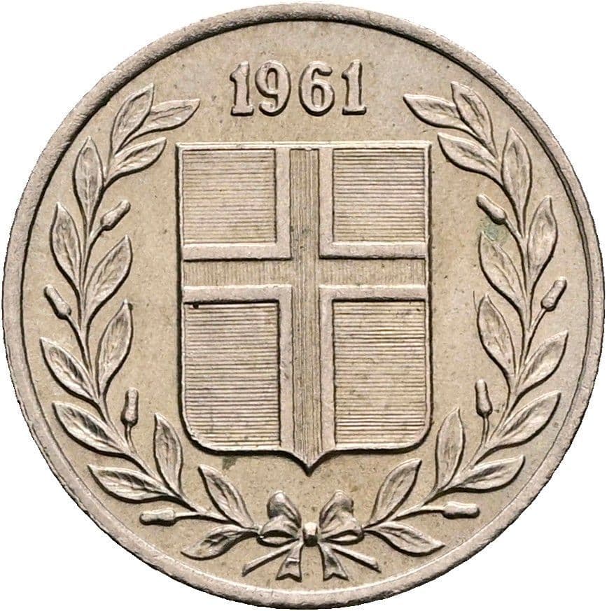 10 Aurar 1961 – Rückseite