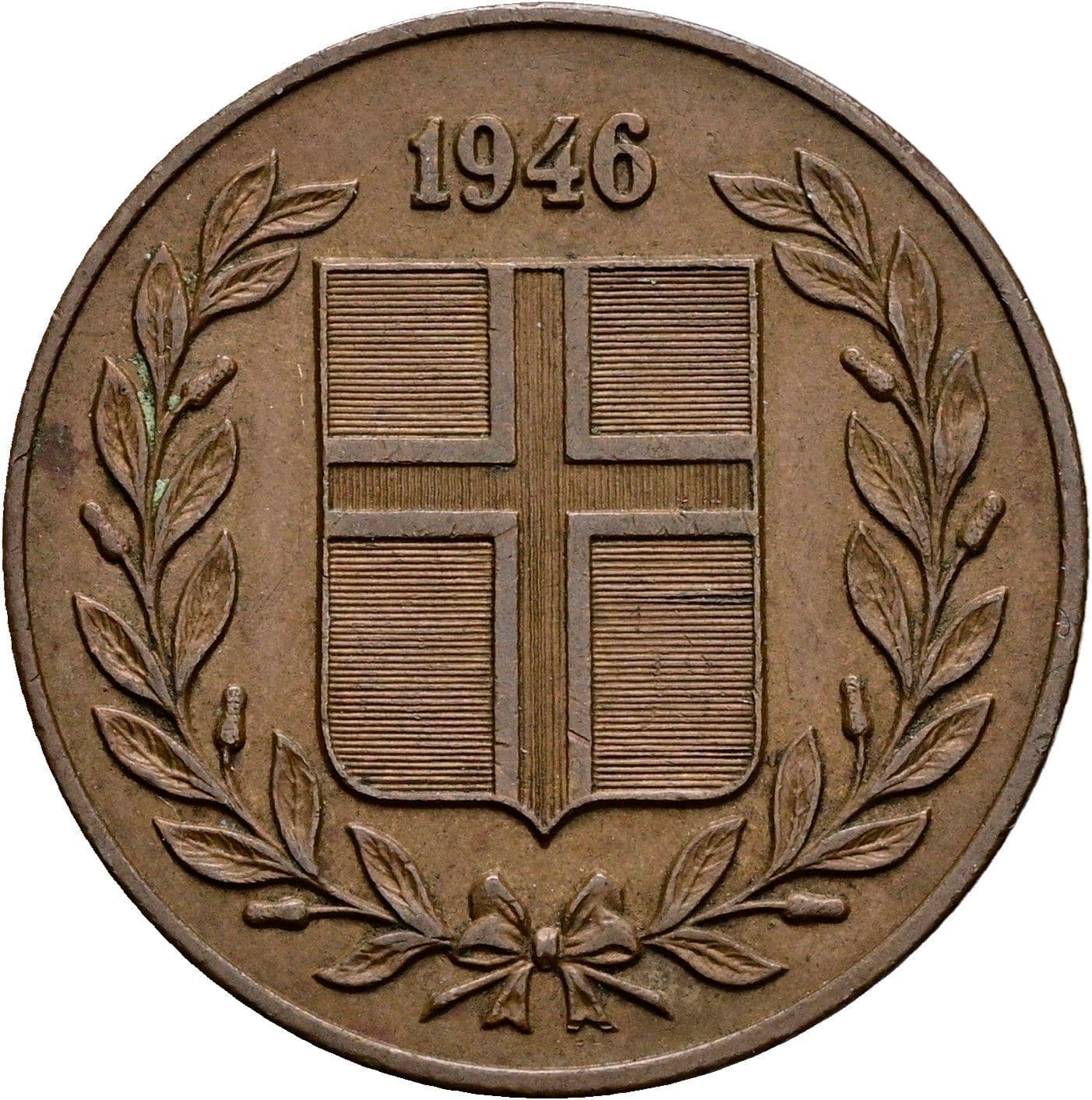 5 Aurar 1946 – Rückseite