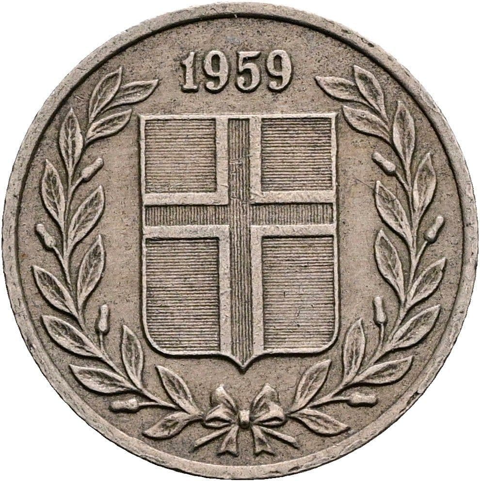 25 Aurar 1959 – Rückseite