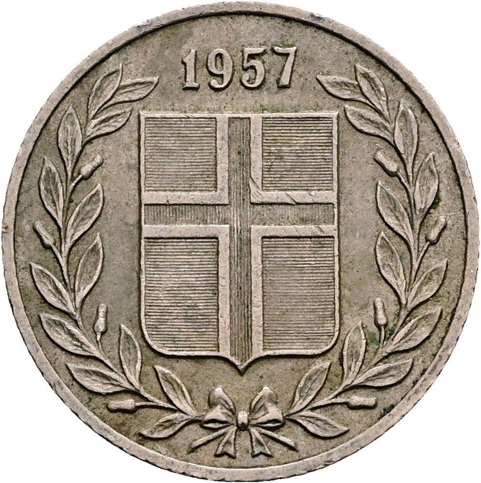 25 Aurar 1957 – Rückseite