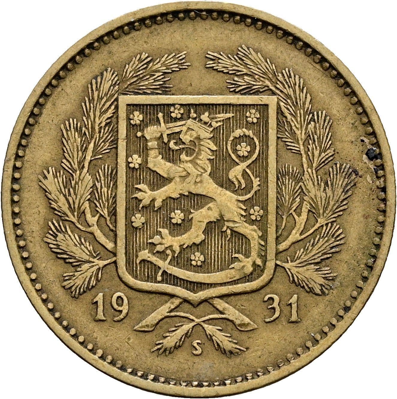 5 Markkaa 1931 S – Rückseite