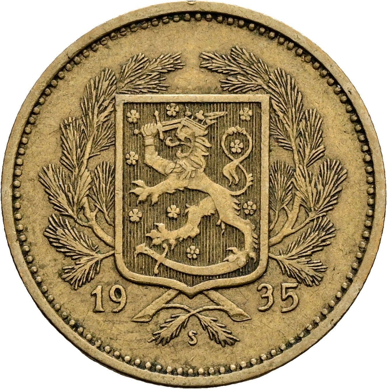 5 Markkaa 1935 S – Rückseite