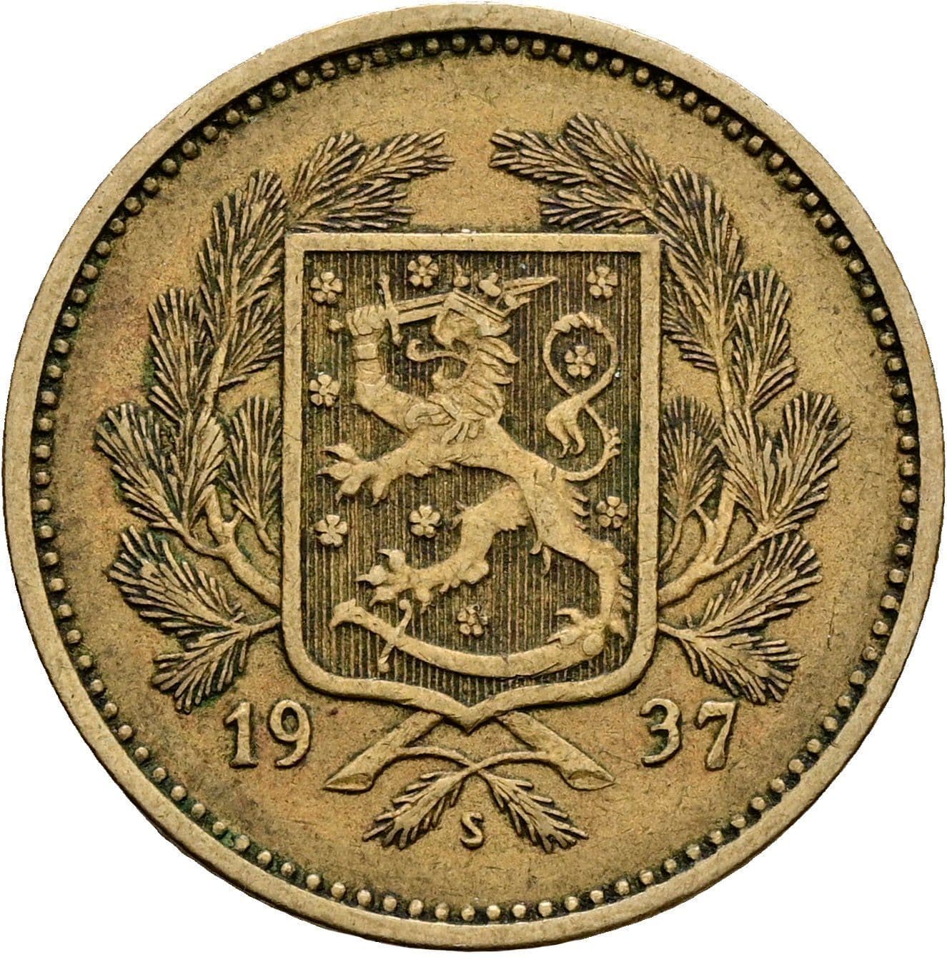 5 Markkaa 1937 S – Rückseite