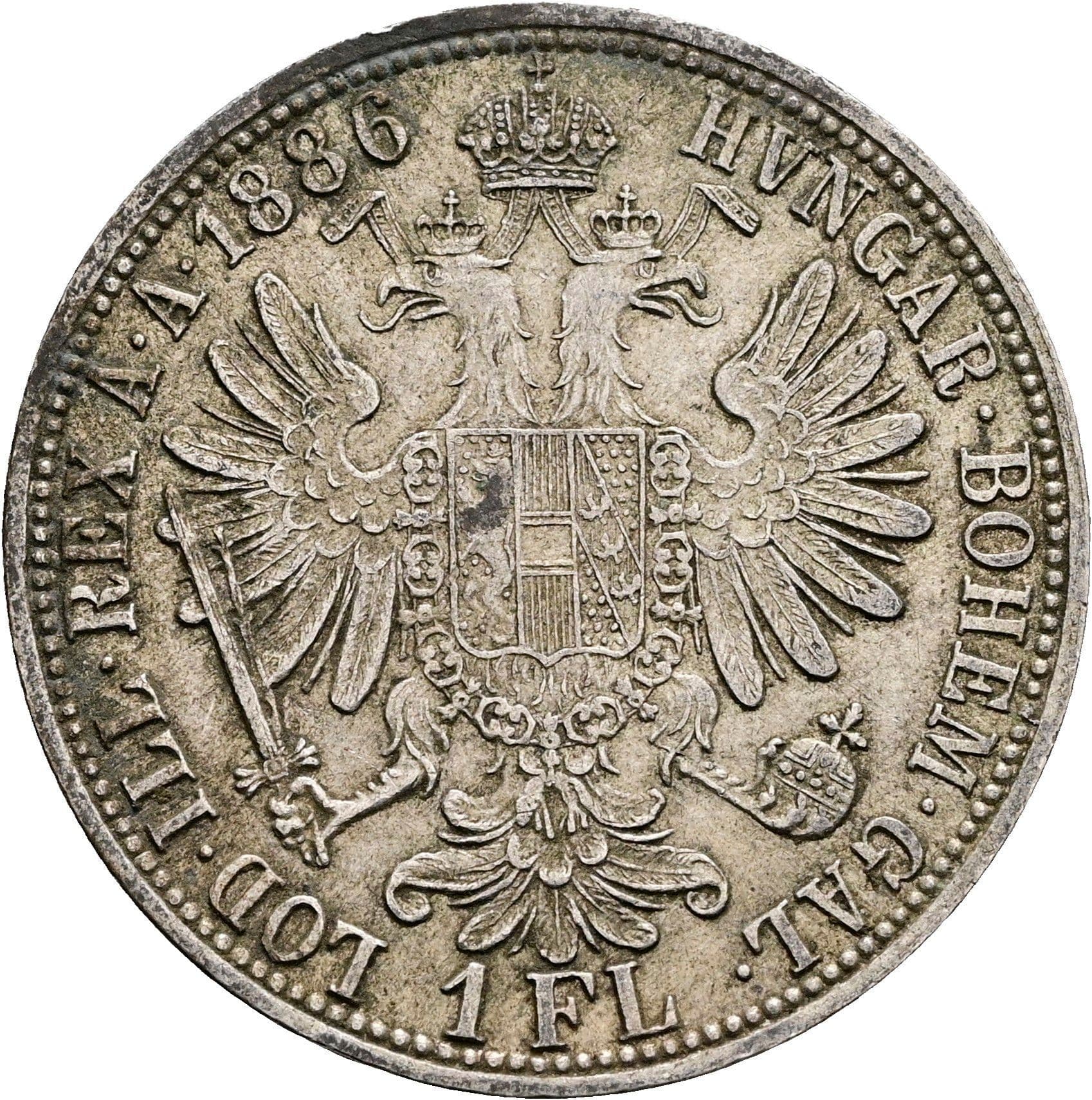 1 Gulden Franz Joseph I. 1848-1916 1886 – Rückseite