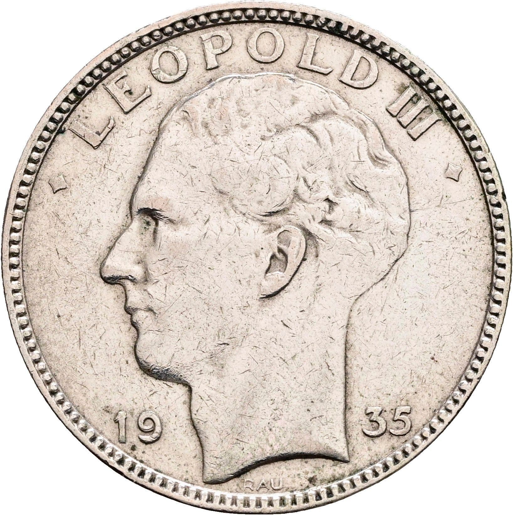 20 Francs Leopold III. 1934-1951 1935 – Vorderseite