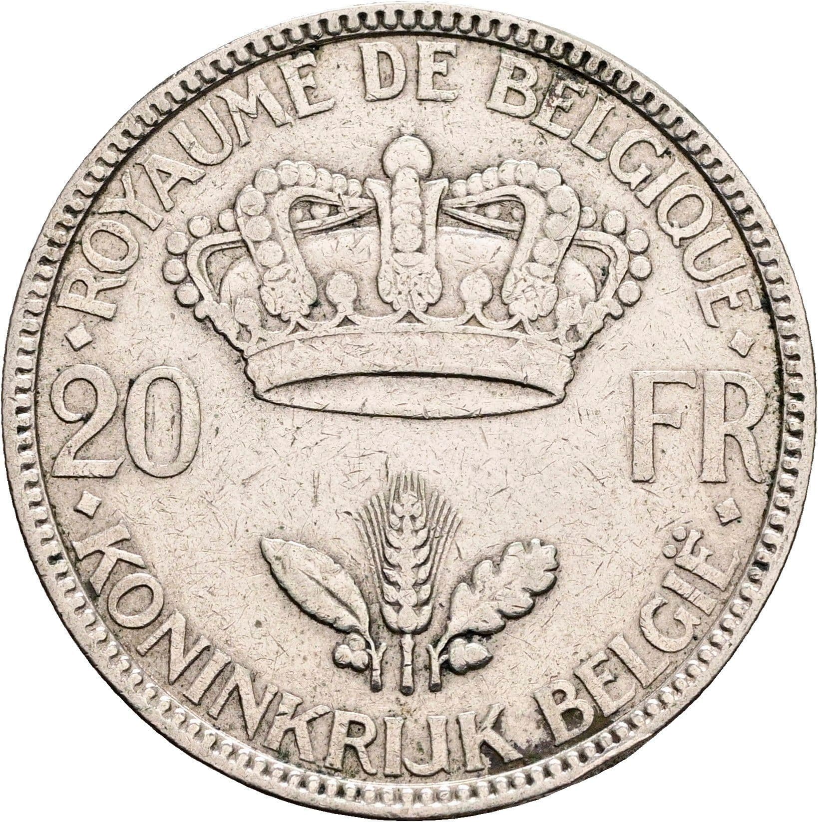20 Francs Leopold III. 1934-1951 1935 – Rückseite