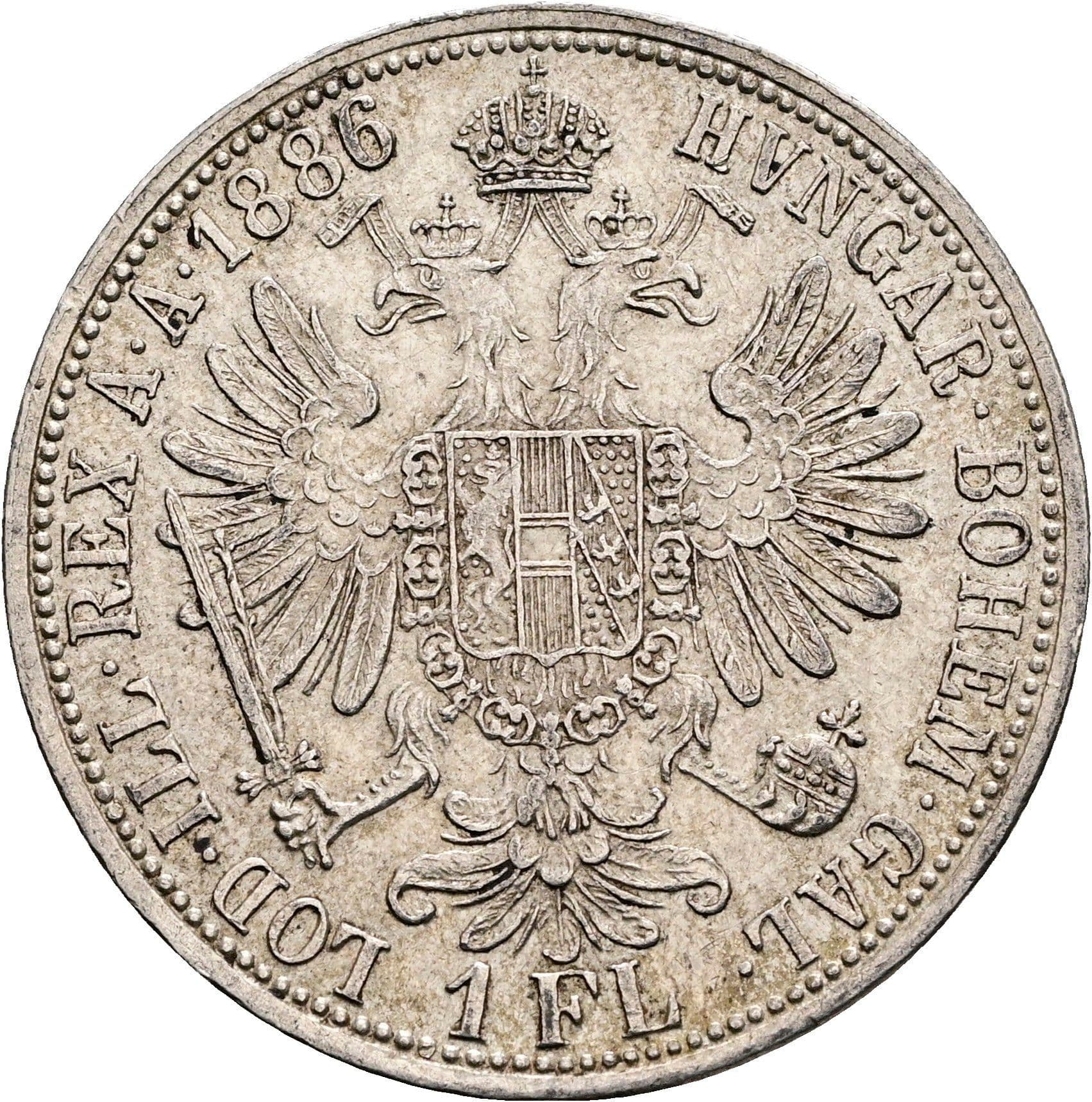 1 Gulden Franz Joseph I. 1848-1916 1886 – Rückseite