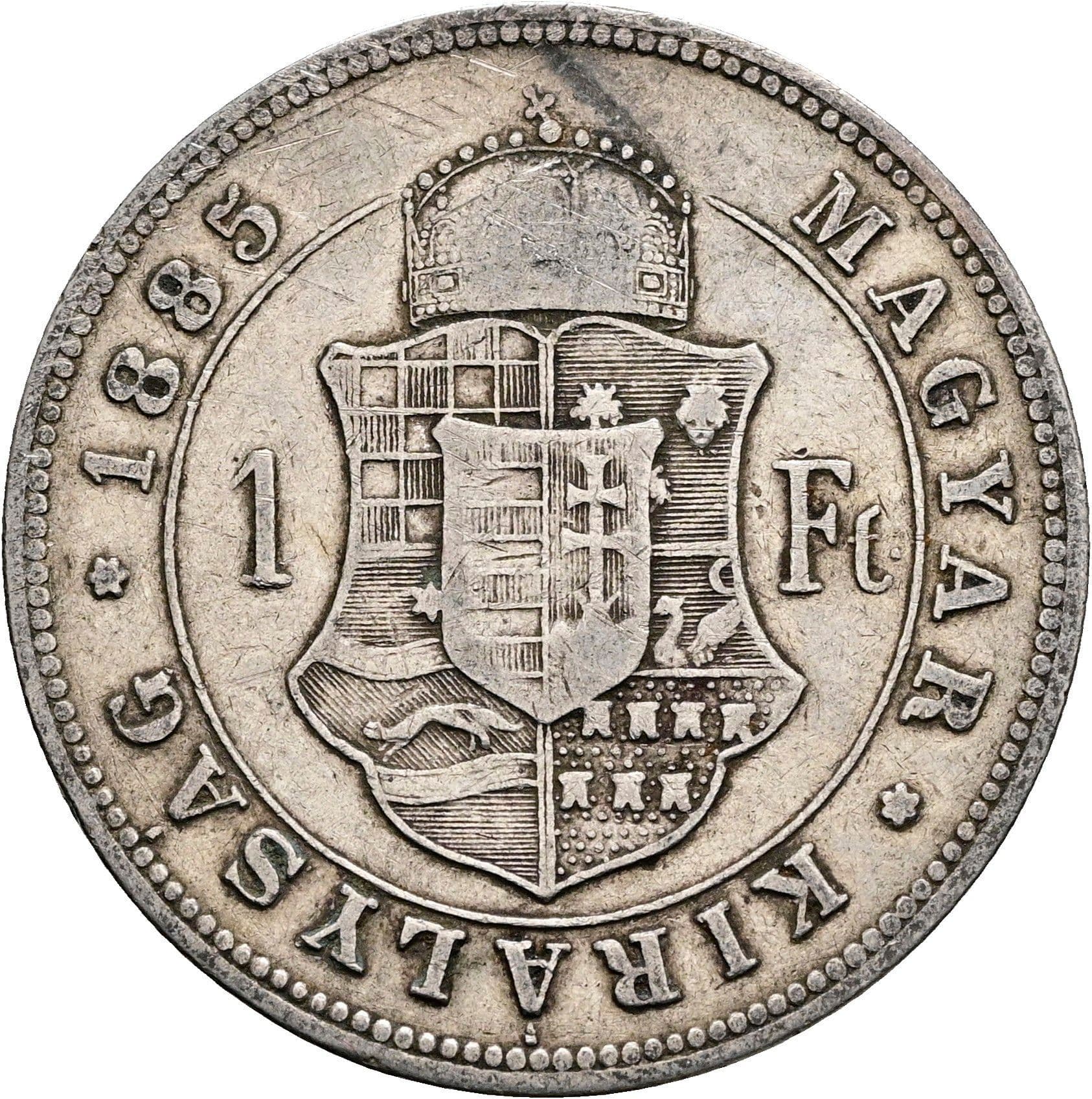 1 Forint Franz Joseph I. 1848-1916 1885 KB – Rückseite