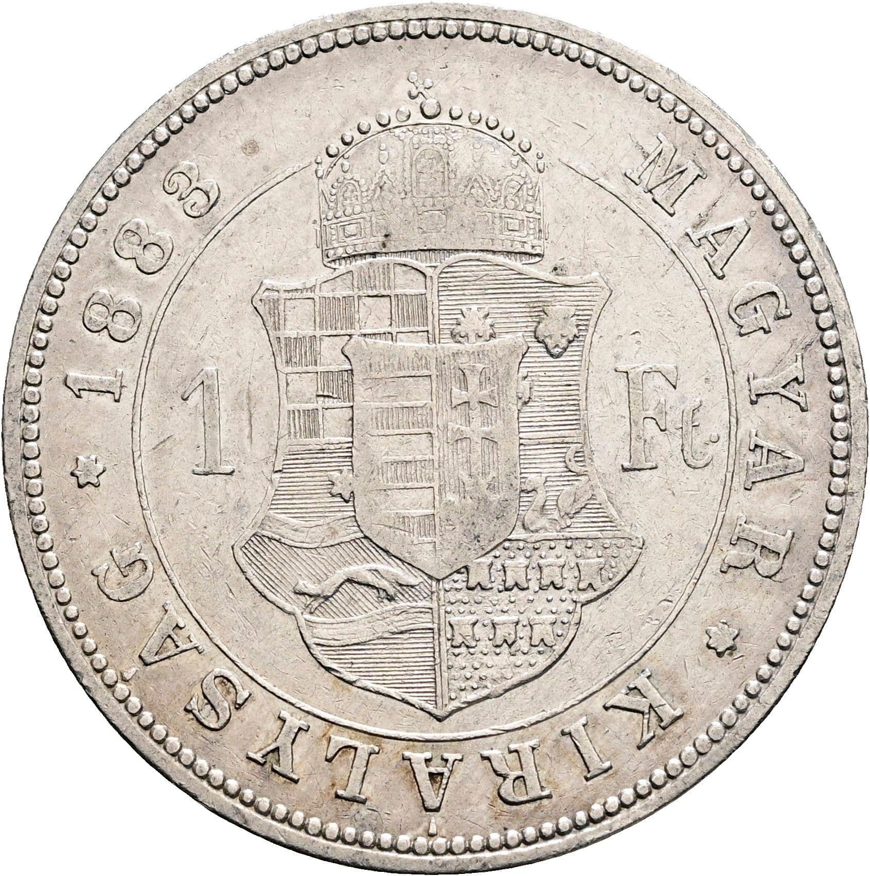1 Forint Franz Joseph I. 1848-1916 1883 KB – Rückseite