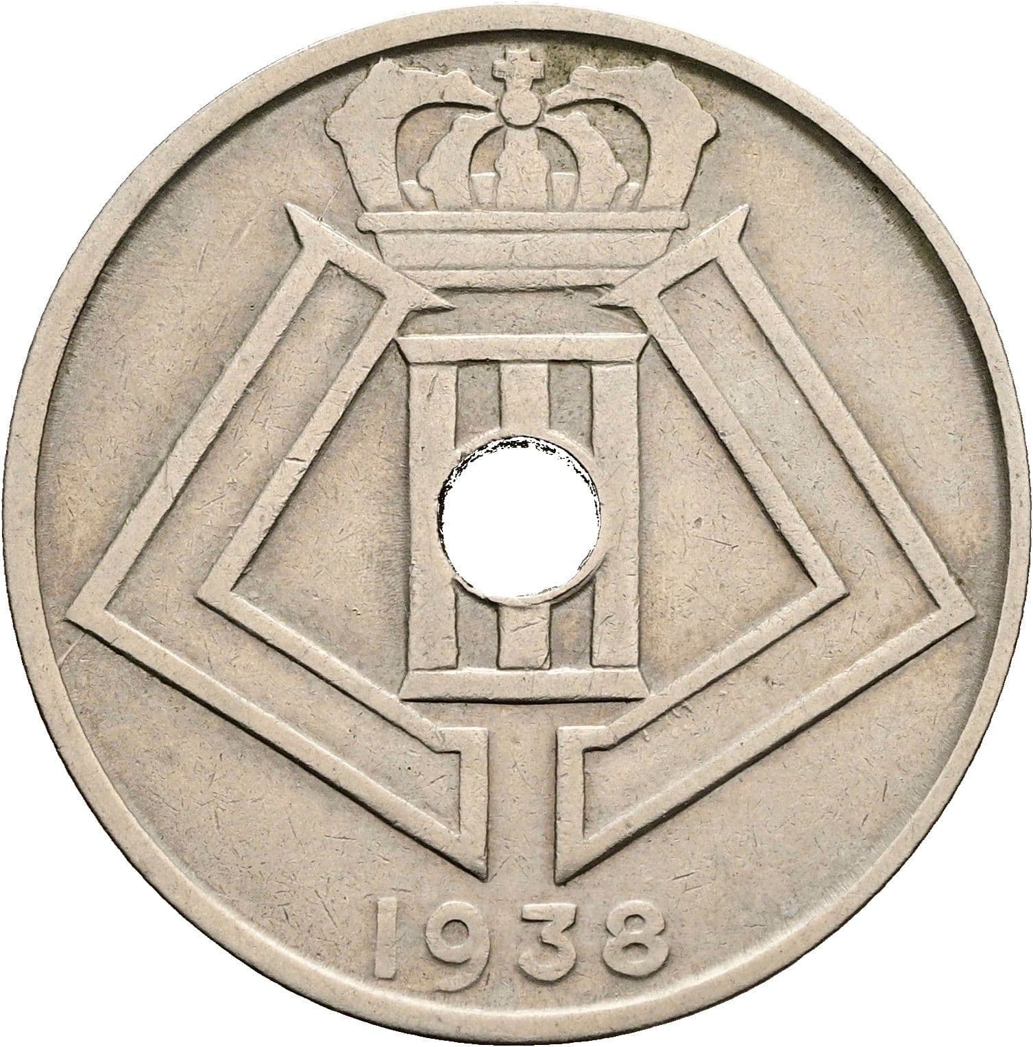 25 Centiemen Leopold III. 1934-1951 1938 – Rückseite