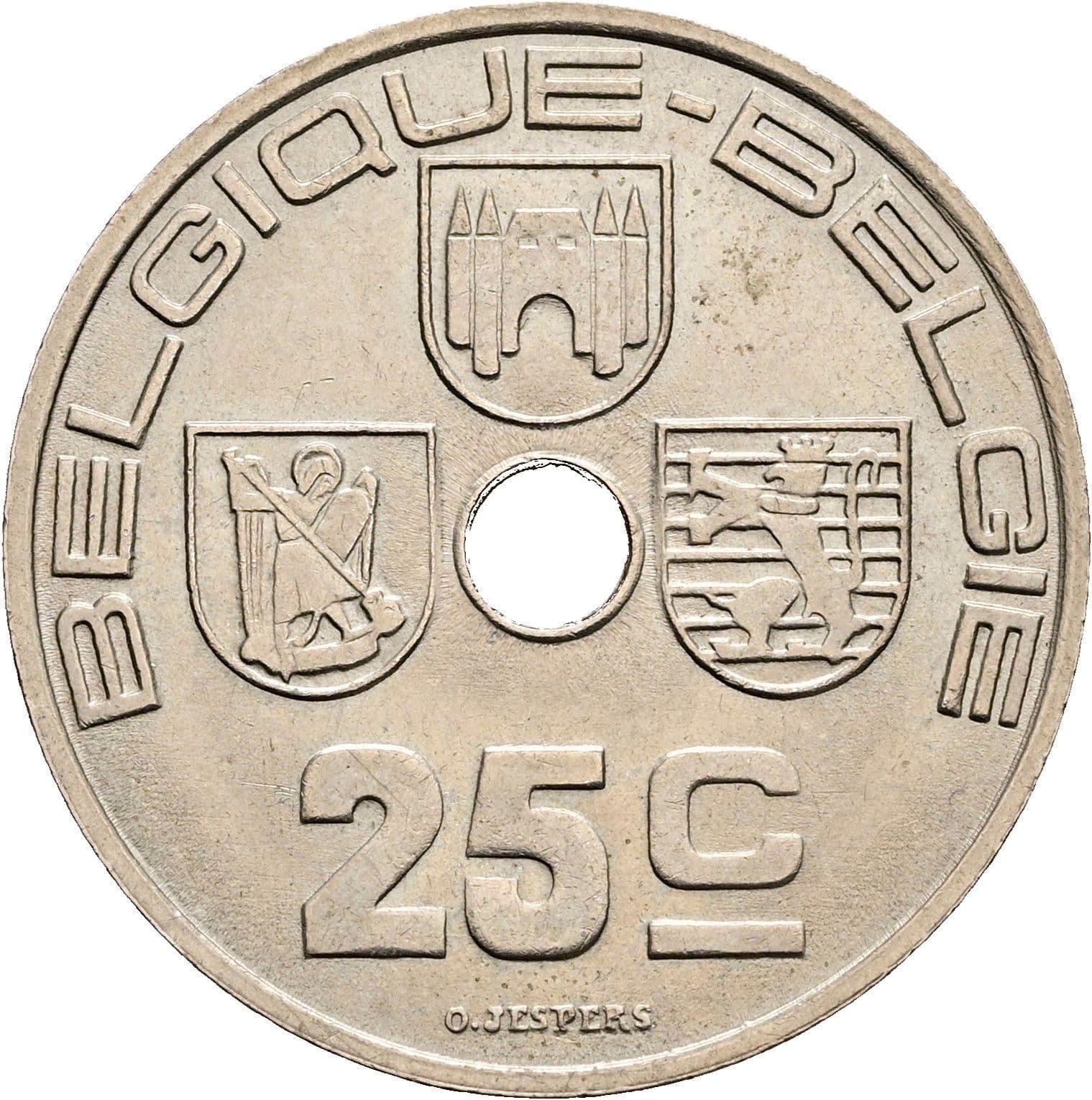 25 Centimes Leopold III. 1934-1951 1939 – Vorderseite