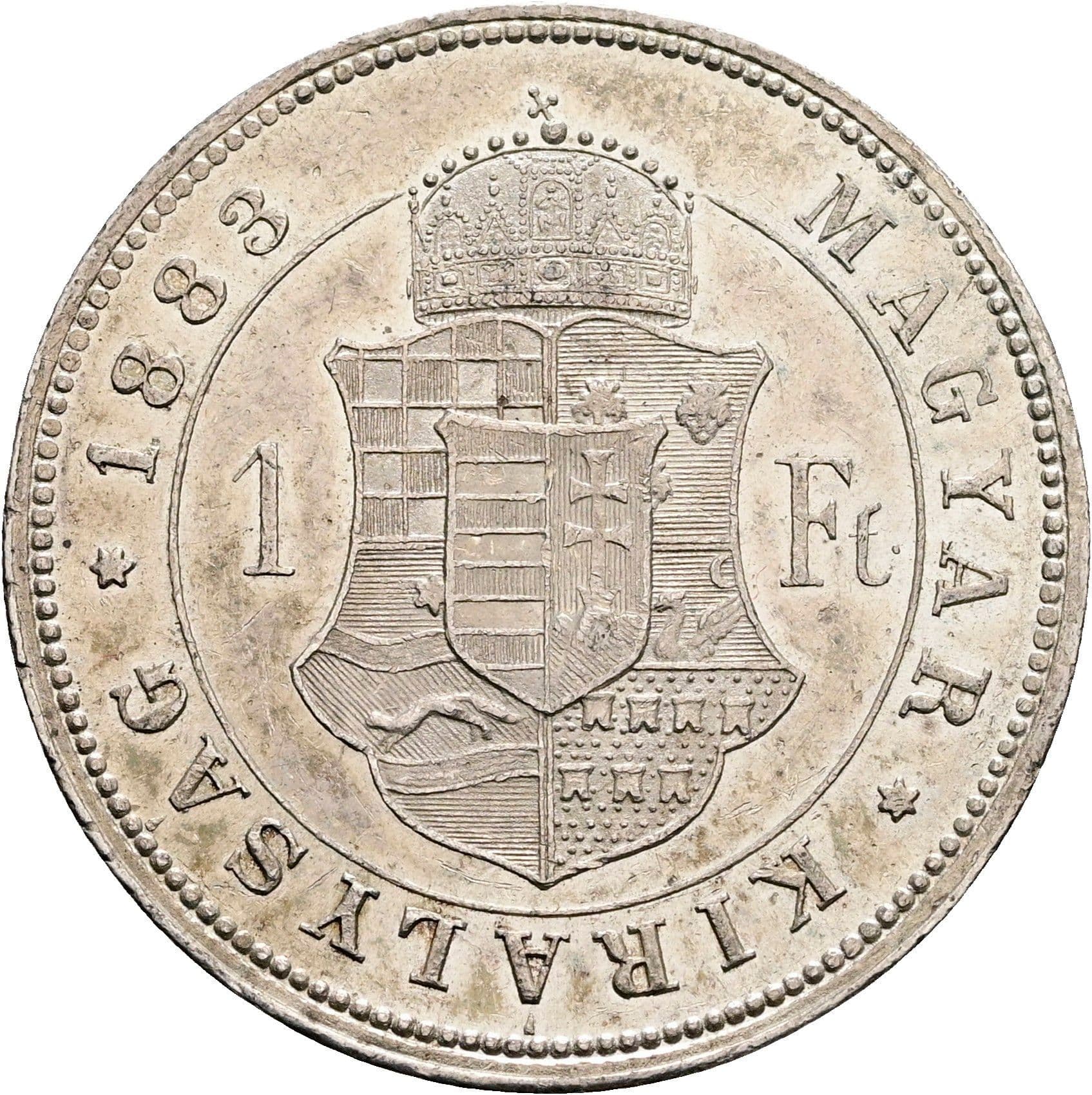1 Forint Franz Joseph I. 1848-1916 1883 KB – Rückseite