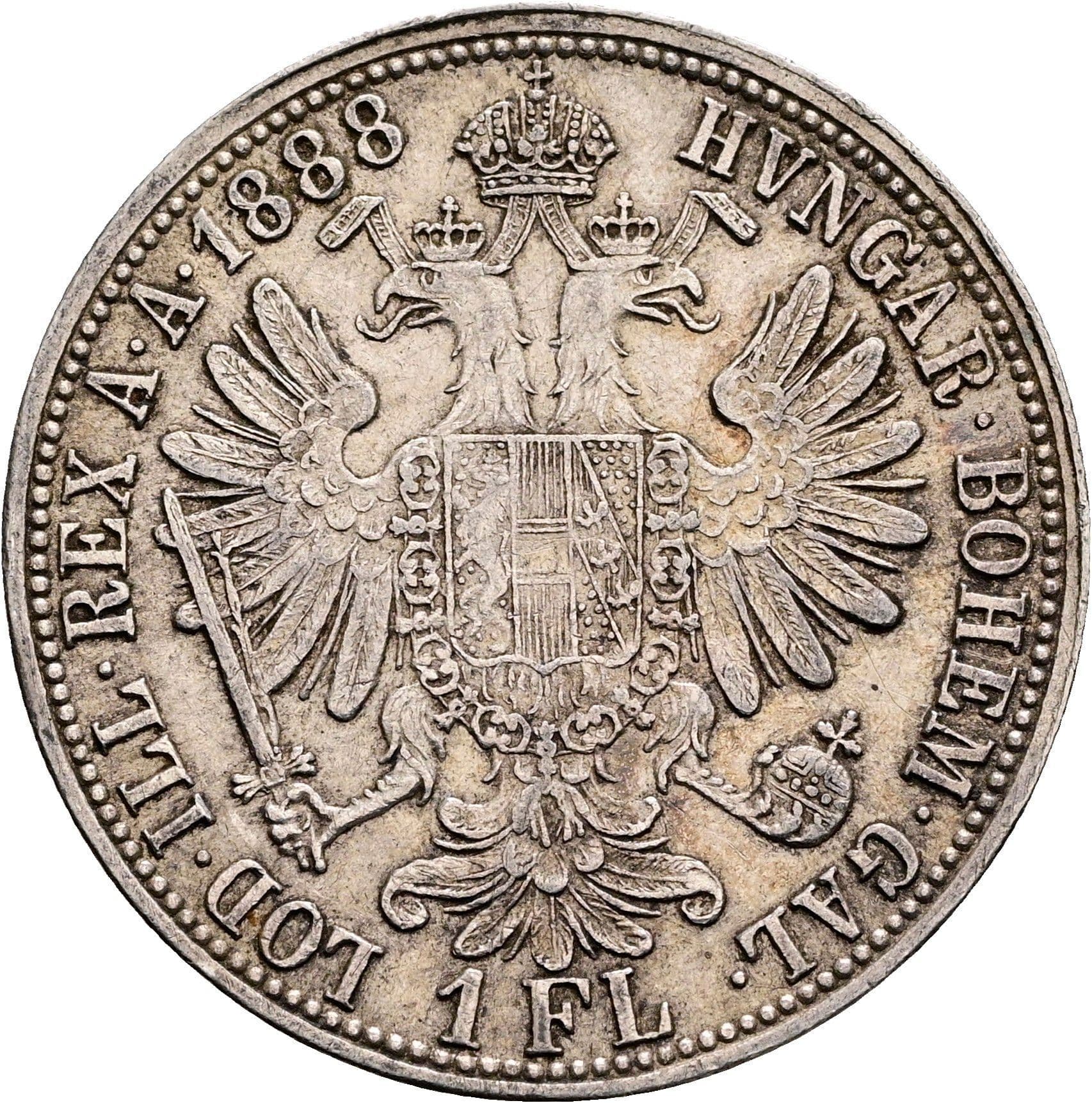 1 Gulden Franz Joseph I. 1848-1916 1888 – Rückseite