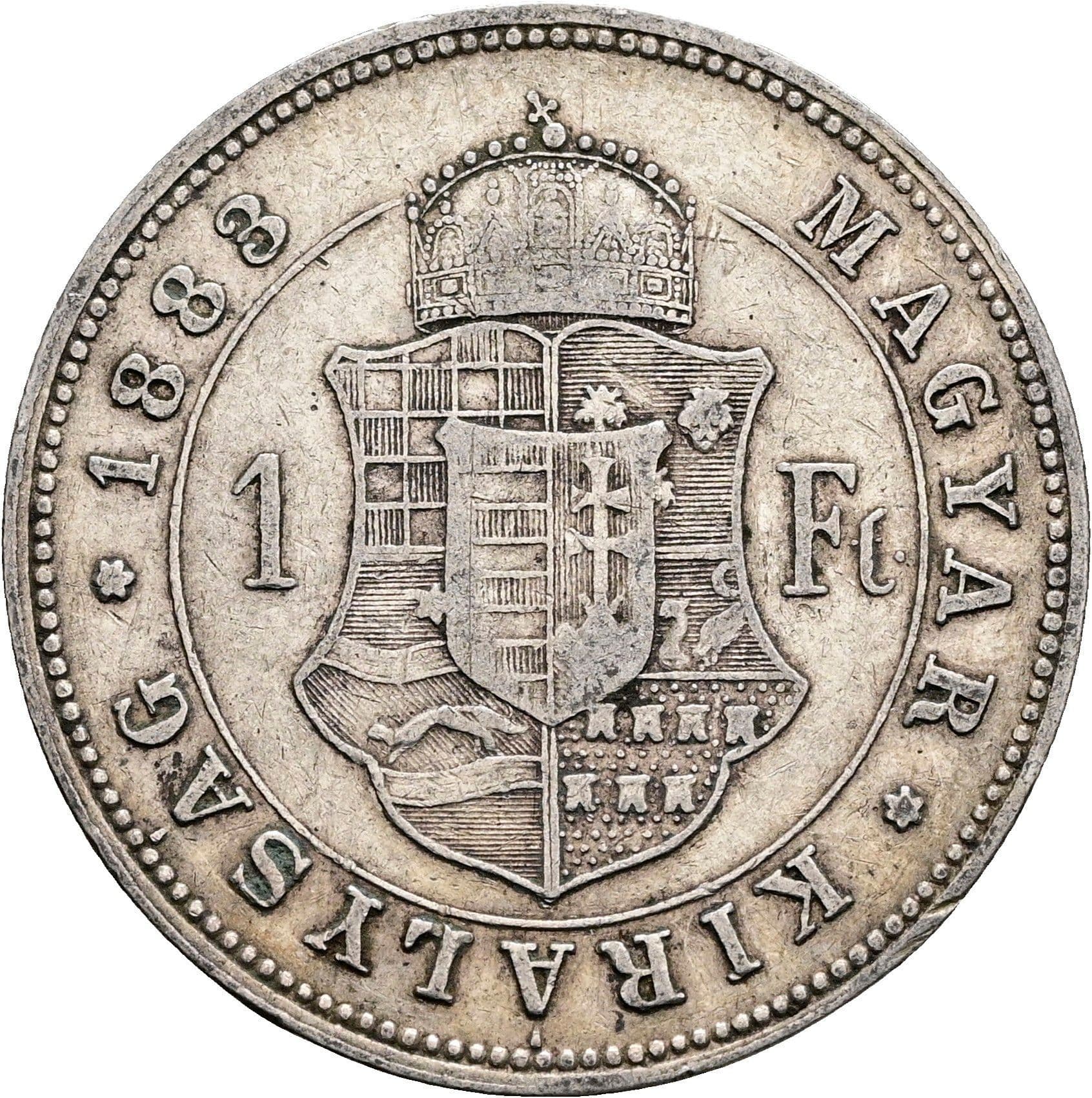 1 Forint Franz Joseph I. 1848-1916 1883 KB – Rückseite