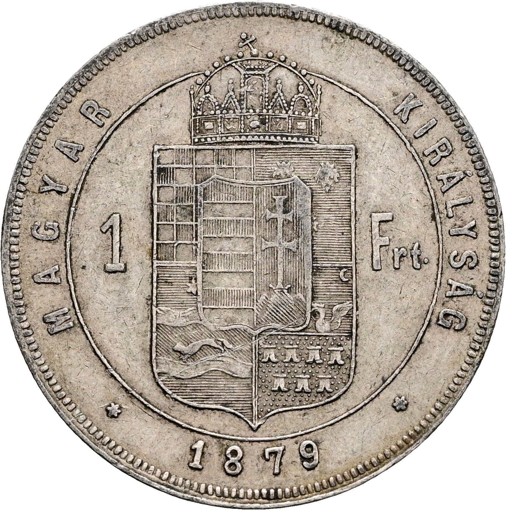 1 Forint Franz Joseph I. 1848-1916 1879 KB – Rückseite