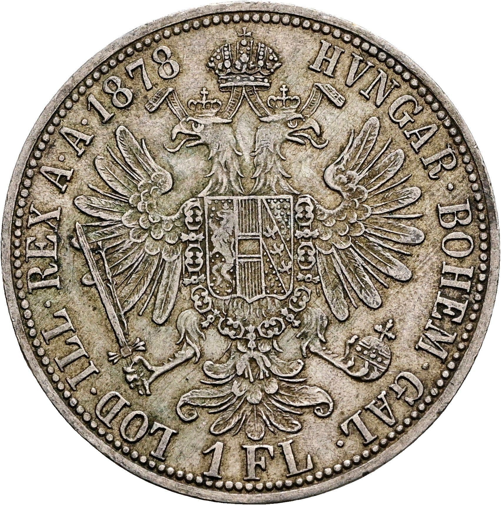 1 Gulden Franz Joseph I. 1848-1916 1878 – Rückseite