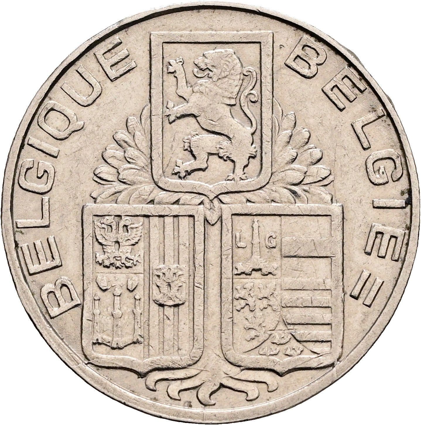 5 Francs Leopold III. 1934-1951 1938 – Rückseite