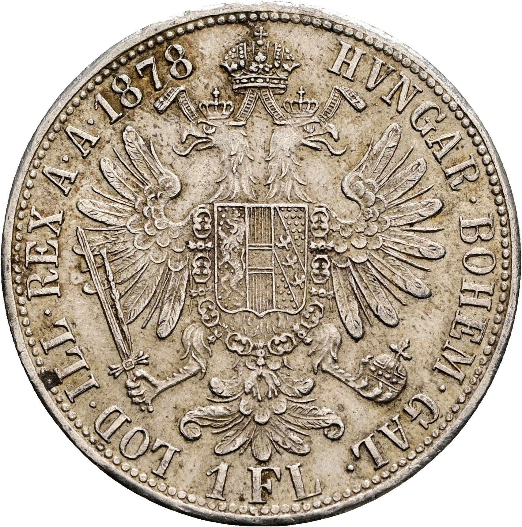 1 Gulden Franz Joseph I. 1848-1916 1878 – Rückseite