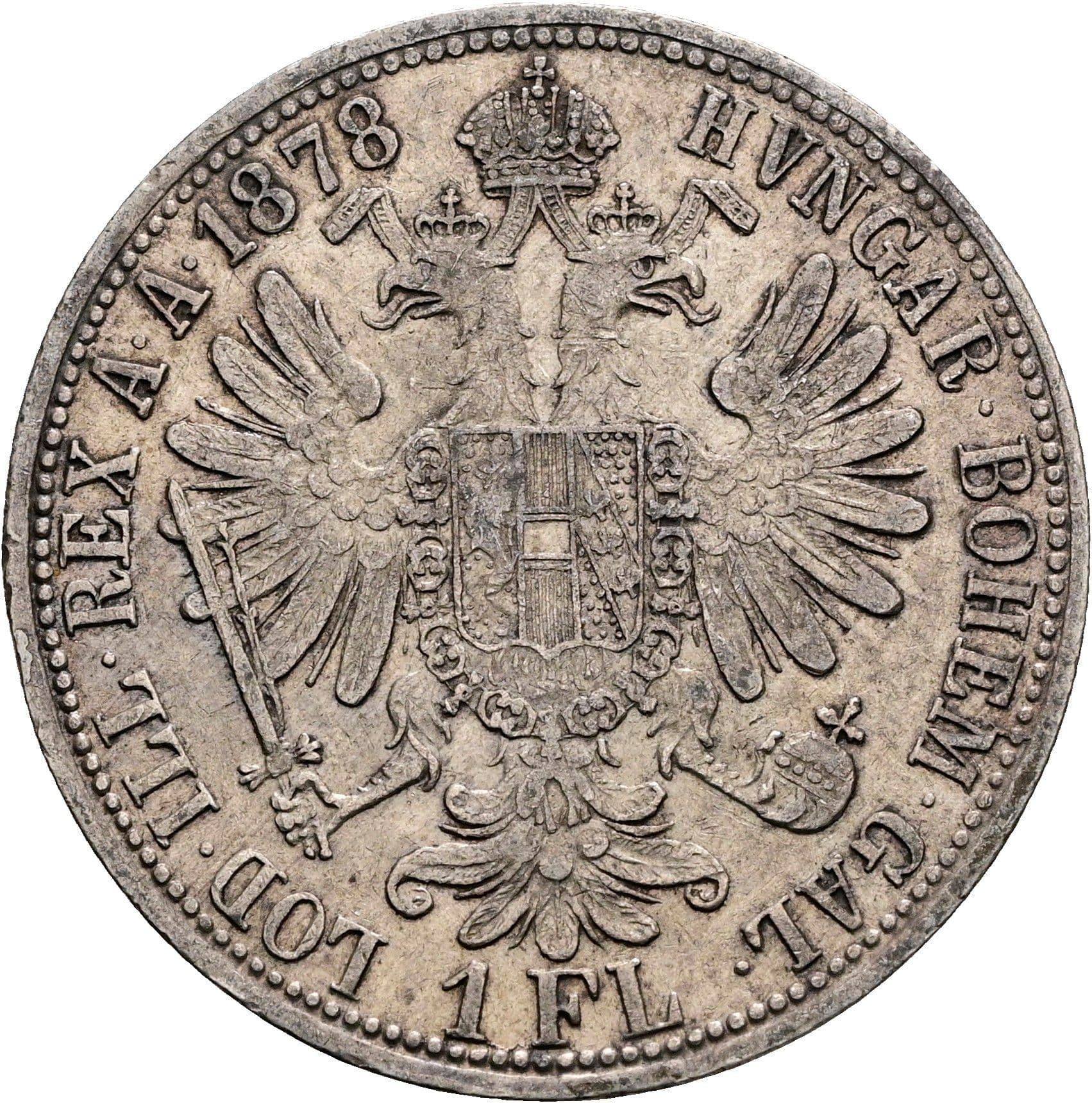 1 Gulden Franz Joseph I. 1848-1916 1878 – Rückseite