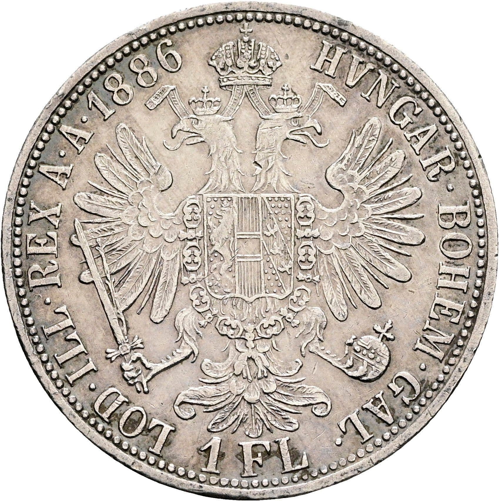 1 Gulden Franz Joseph I. 1848-1916 1886 – Rückseite