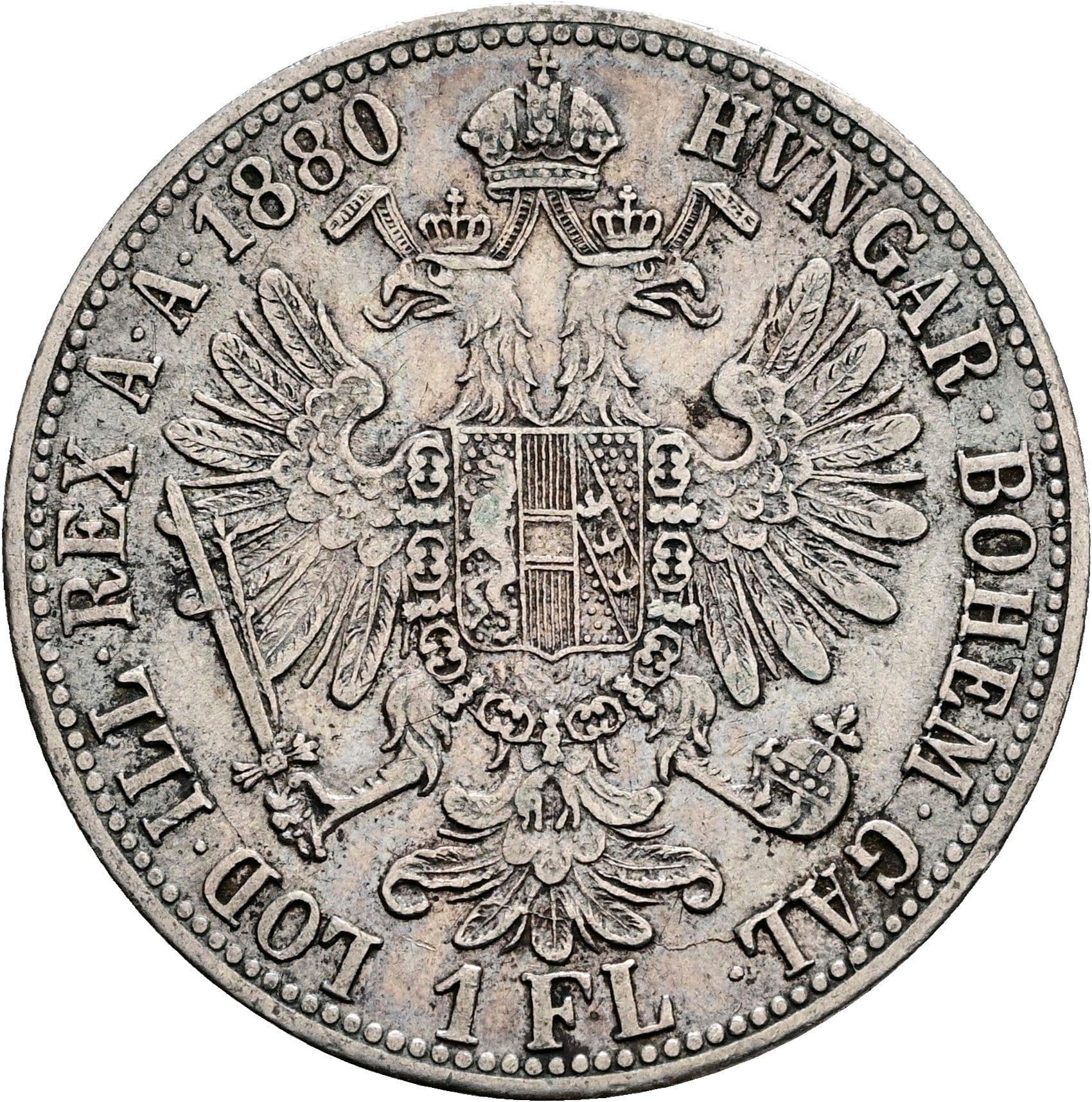 1 Gulden Franz Joseph I. 1848-1916 1880 – Rückseite