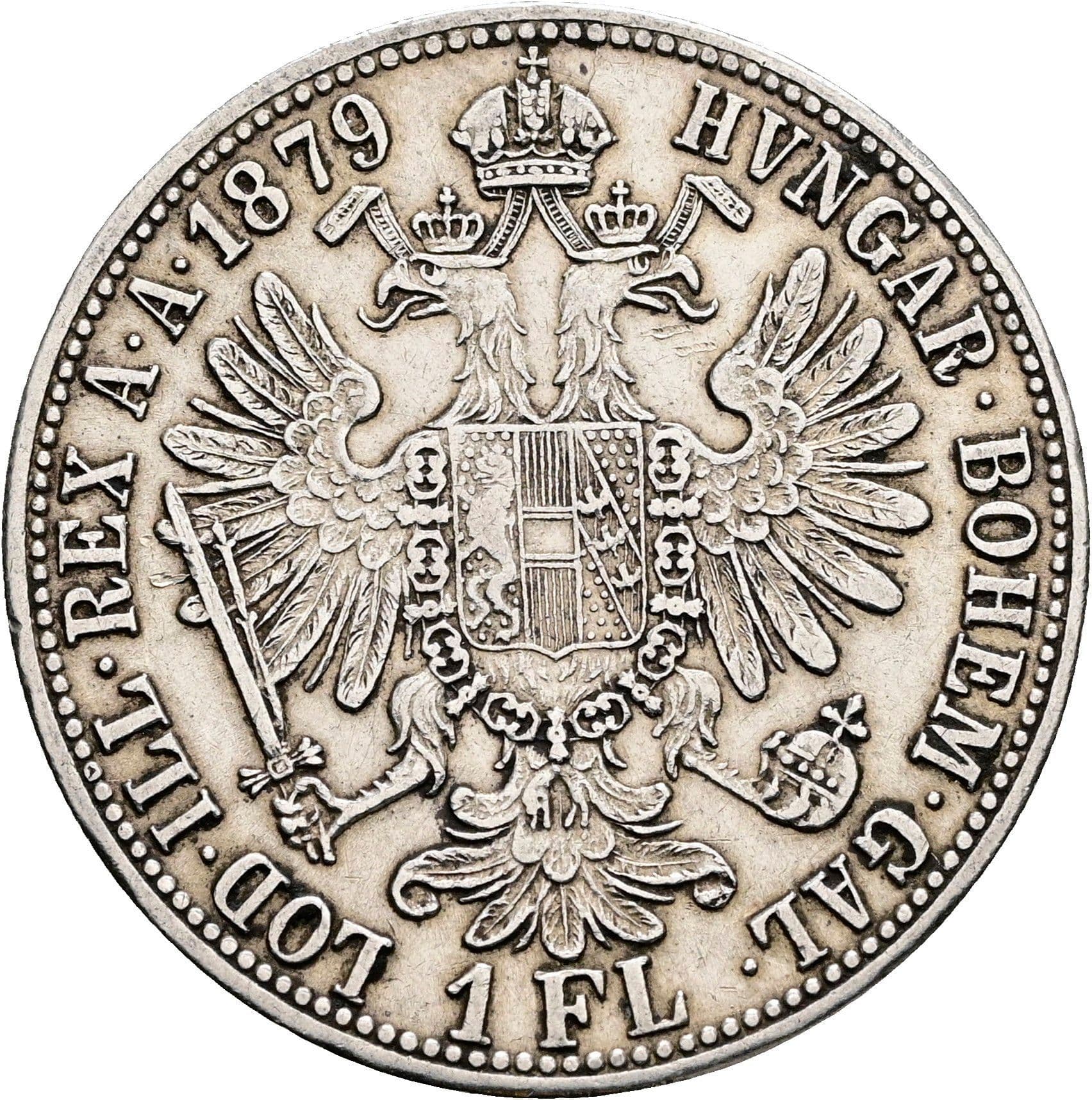 1 Gulden Franz Joseph I. 1848-1916 1879 – Rückseite